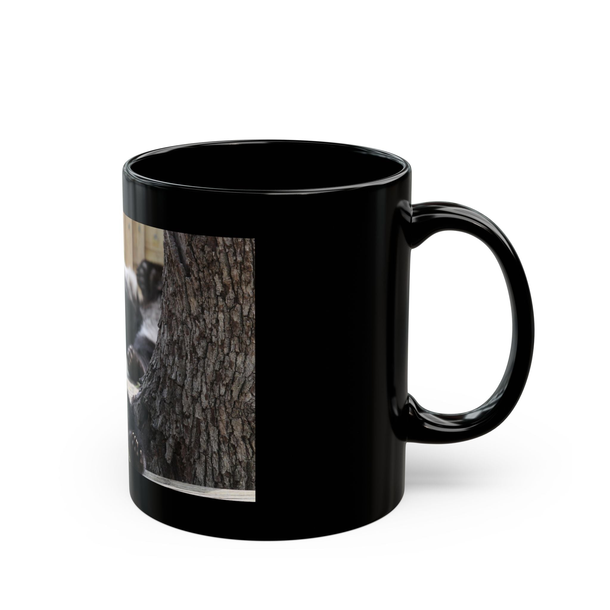 Baby Panda Eating Bamboo Mug | Black Ceramic 11oz 15oz