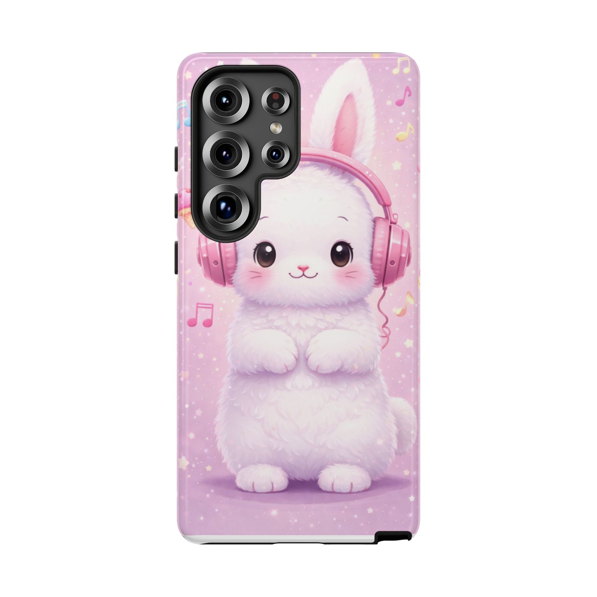 Pastel Bunny with Pink Headphones Phone Case | Dual-Layer Protective Case