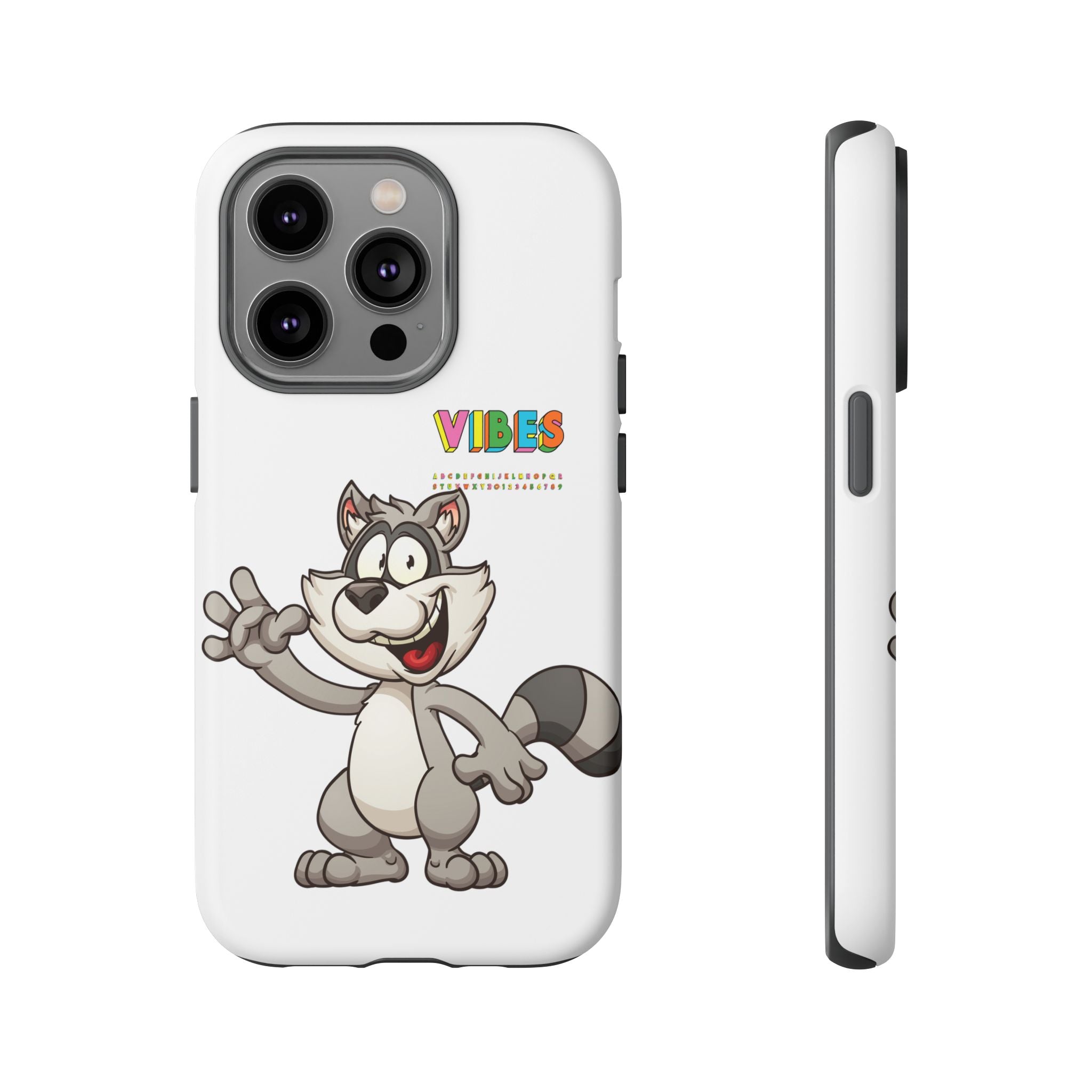 Smiling Raccoon VIBES Phone Case | Slim Dual-Layer Protective Case