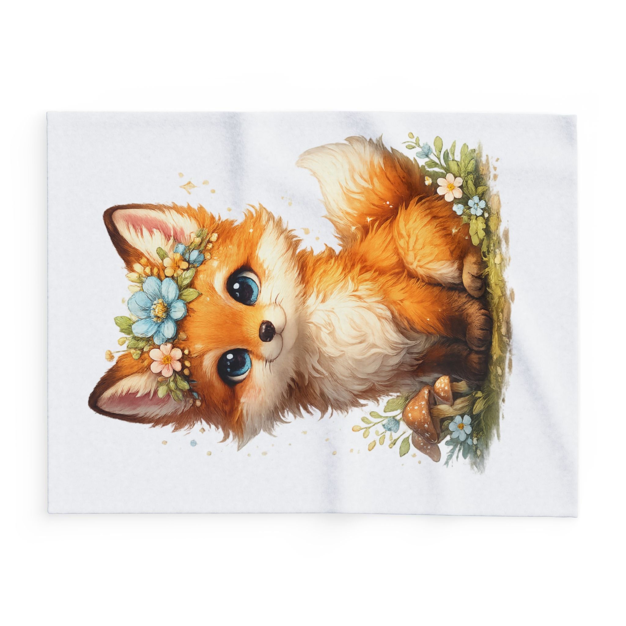 Whimsical Baby Fox Arctic Fleece Blanket — Cozy Woodland Throw for Nursery & Home