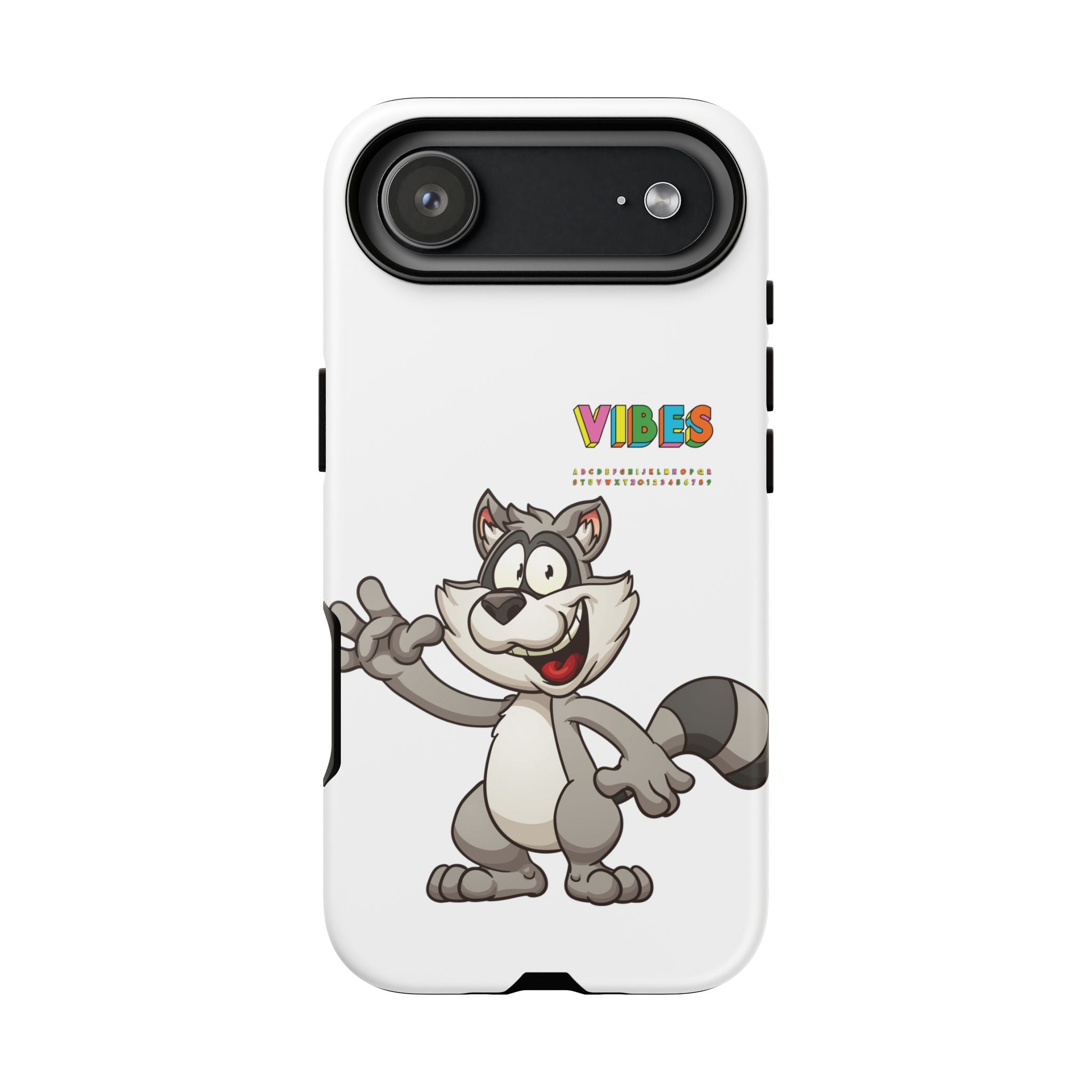 Smiling Raccoon VIBES Phone Case | Slim Dual-Layer Protective Case