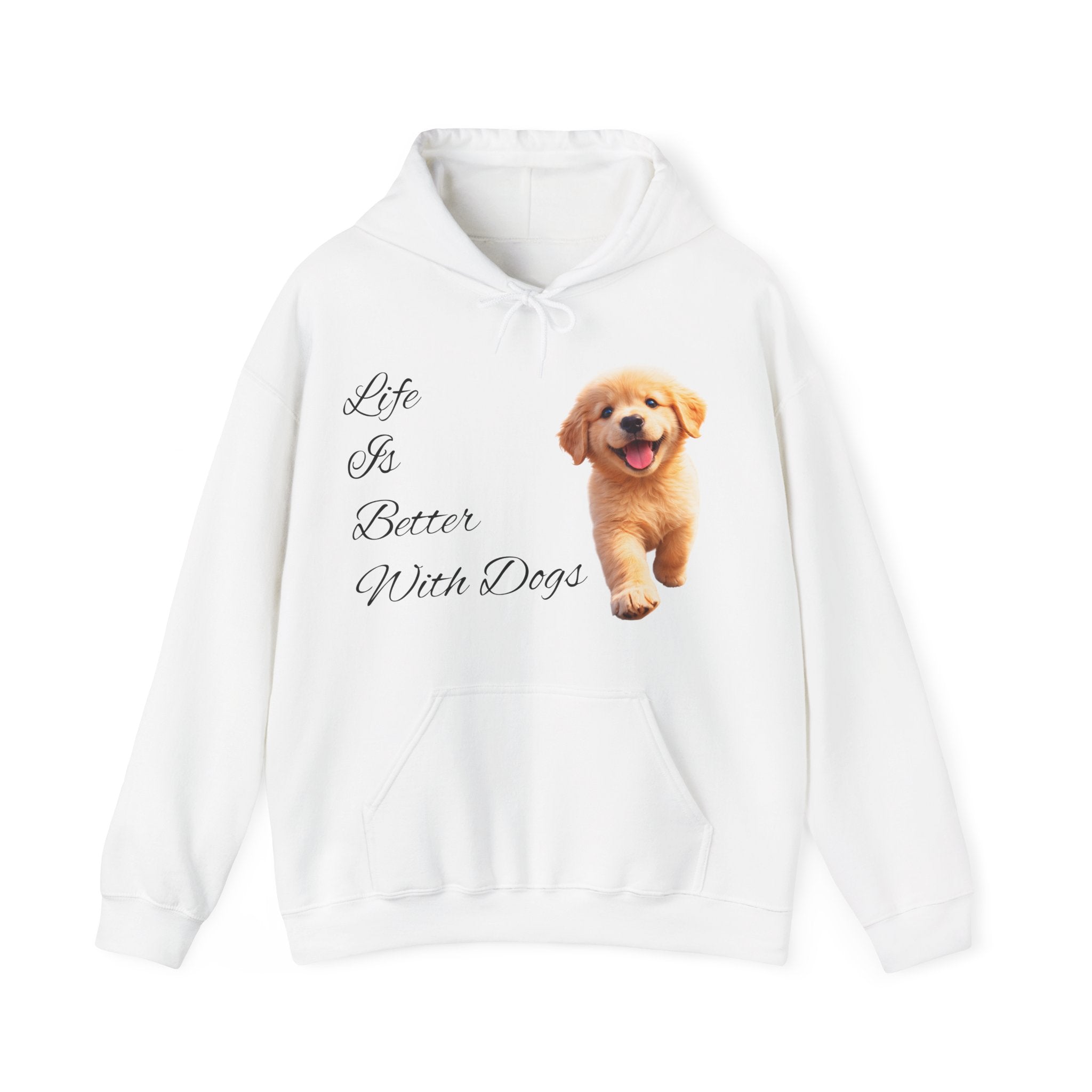 Golden Retriever Cozy Hoodie — Puppy Love Script Sweatshirt