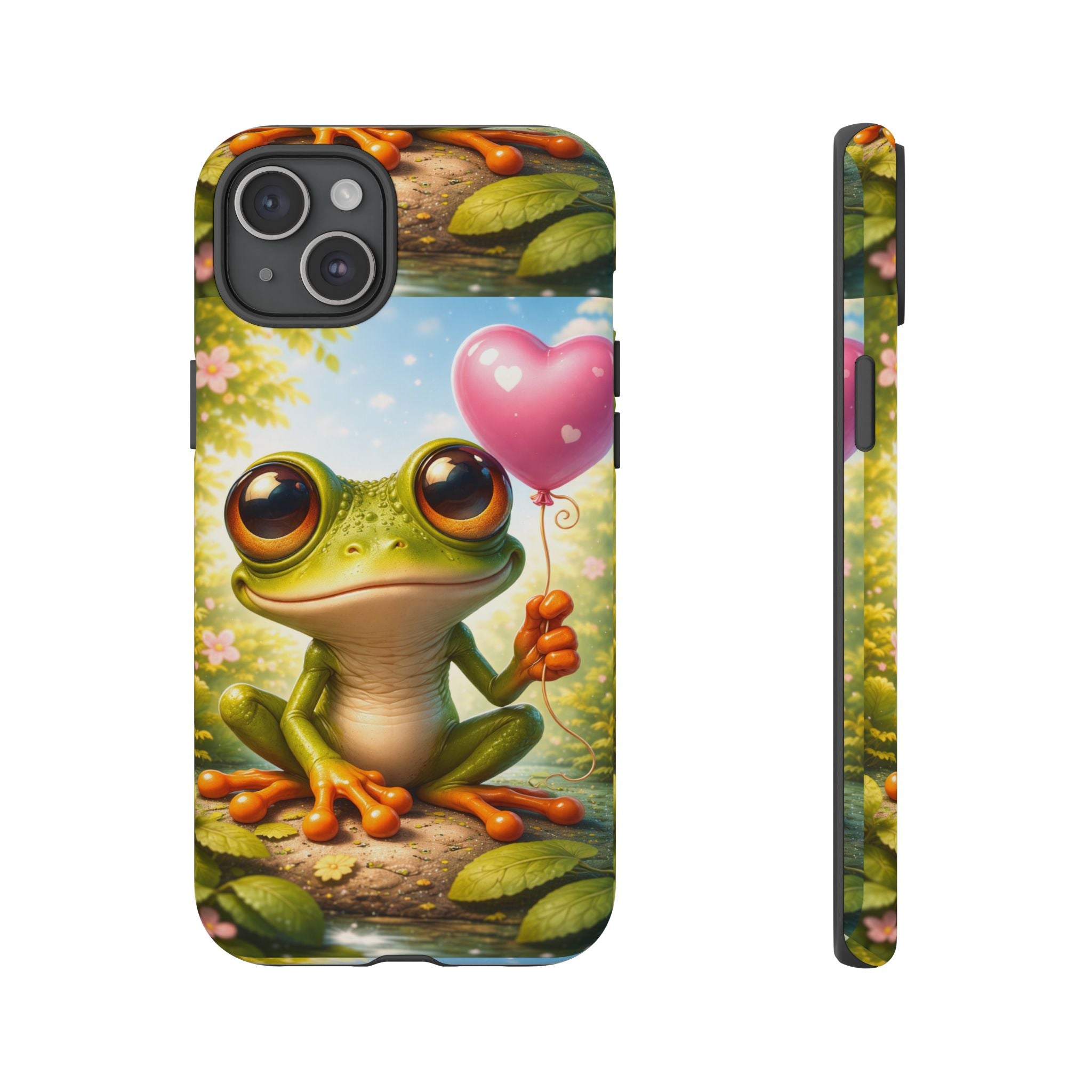 Frog Heart Balloon Phone Case — Glossy or Matte 3D Wrap Protective Case