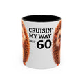 Cruisin' My Way into 60 Hedgehog Accent Coffee Mug — 11/15oz Birthday Mug