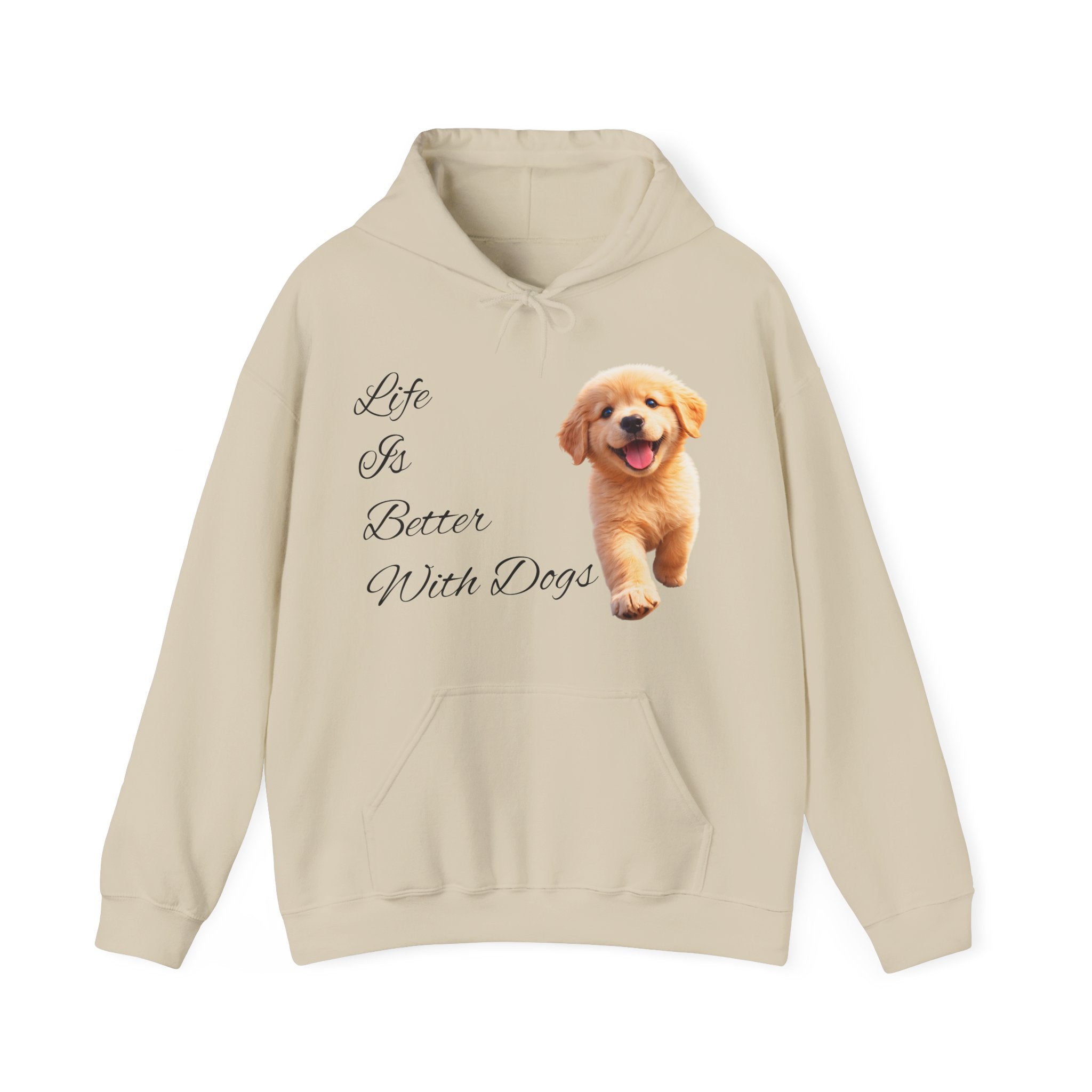 Golden Retriever Cozy Hoodie — Puppy Love Script Sweatshirt