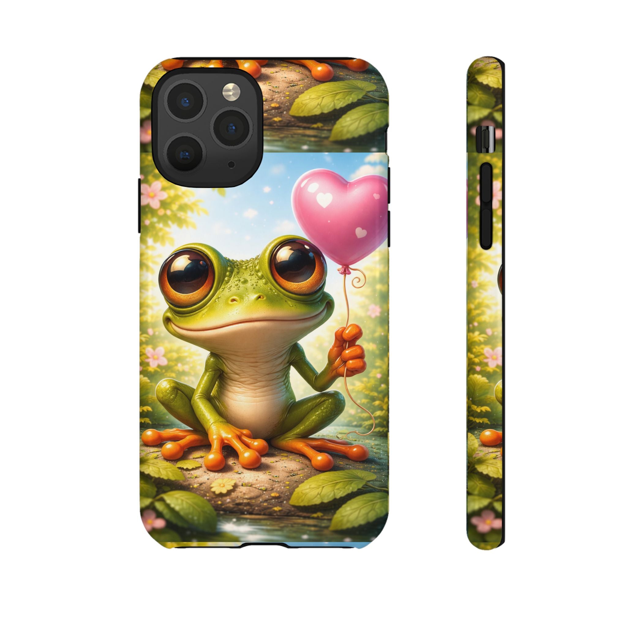 Frog Heart Balloon Phone Case — Glossy or Matte 3D Wrap Protective Case