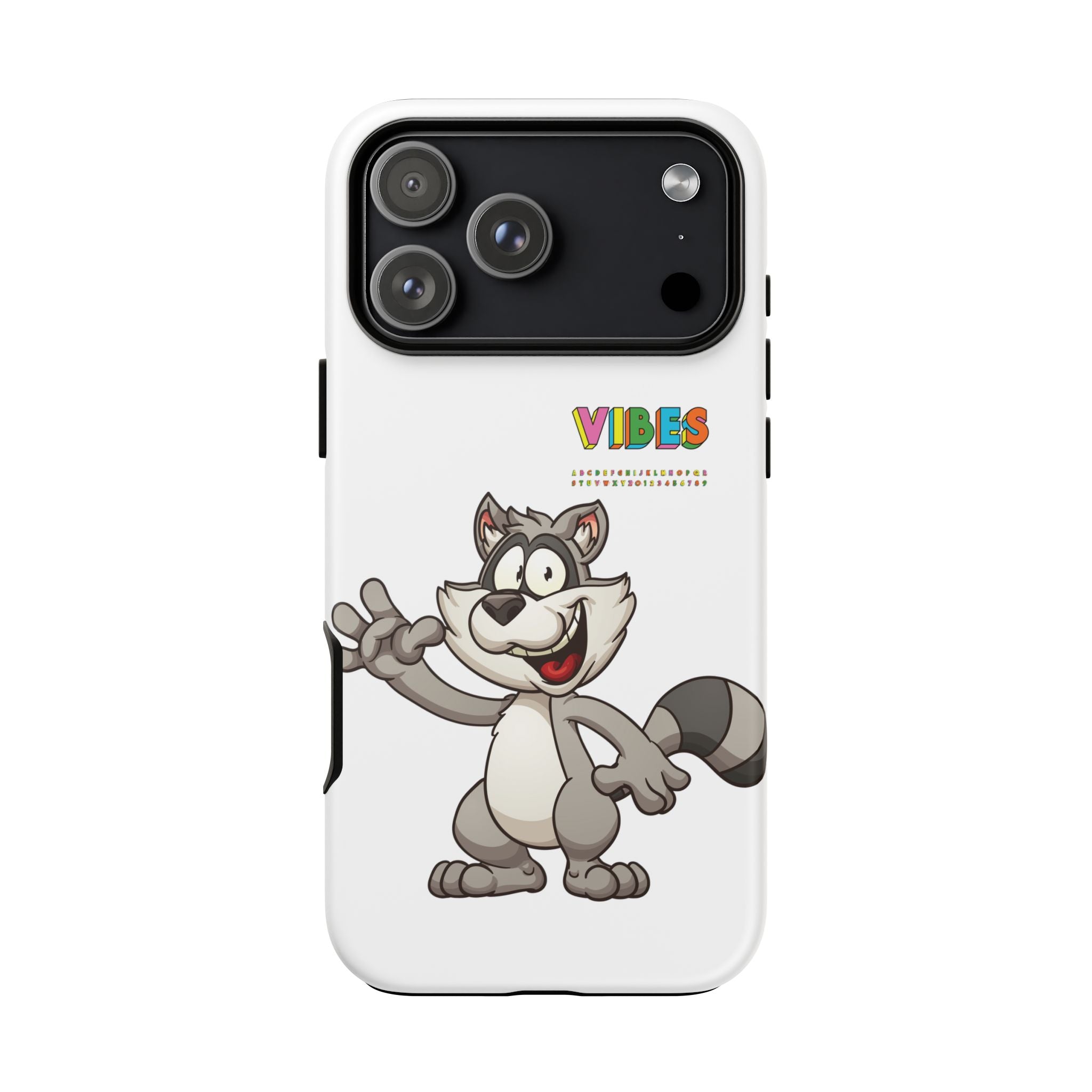 Smiling Raccoon VIBES Phone Case | Slim Dual-Layer Protective Case