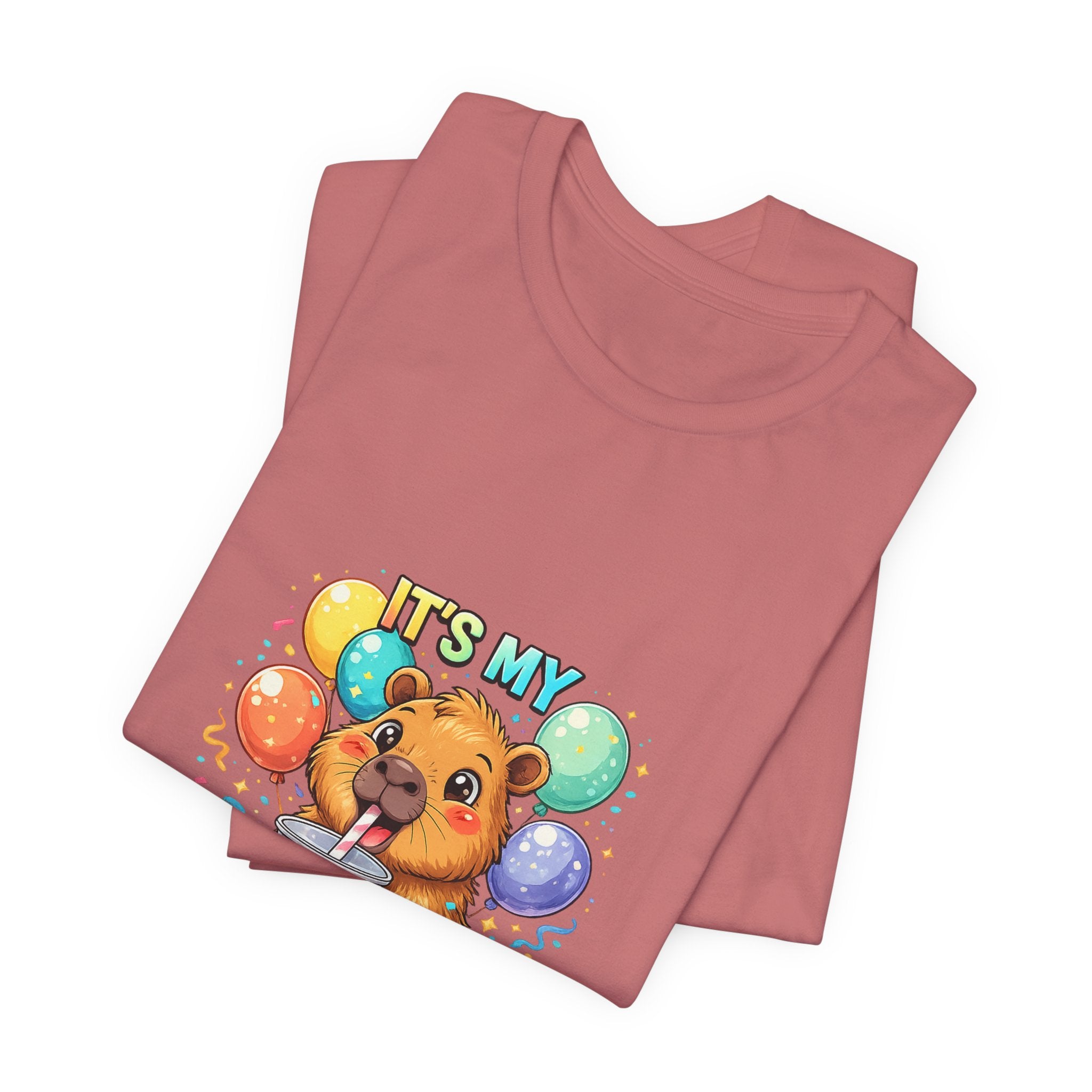 It's My Birthday Bear Boba Tee | Birthday Bear with Balloons T-Shirt
