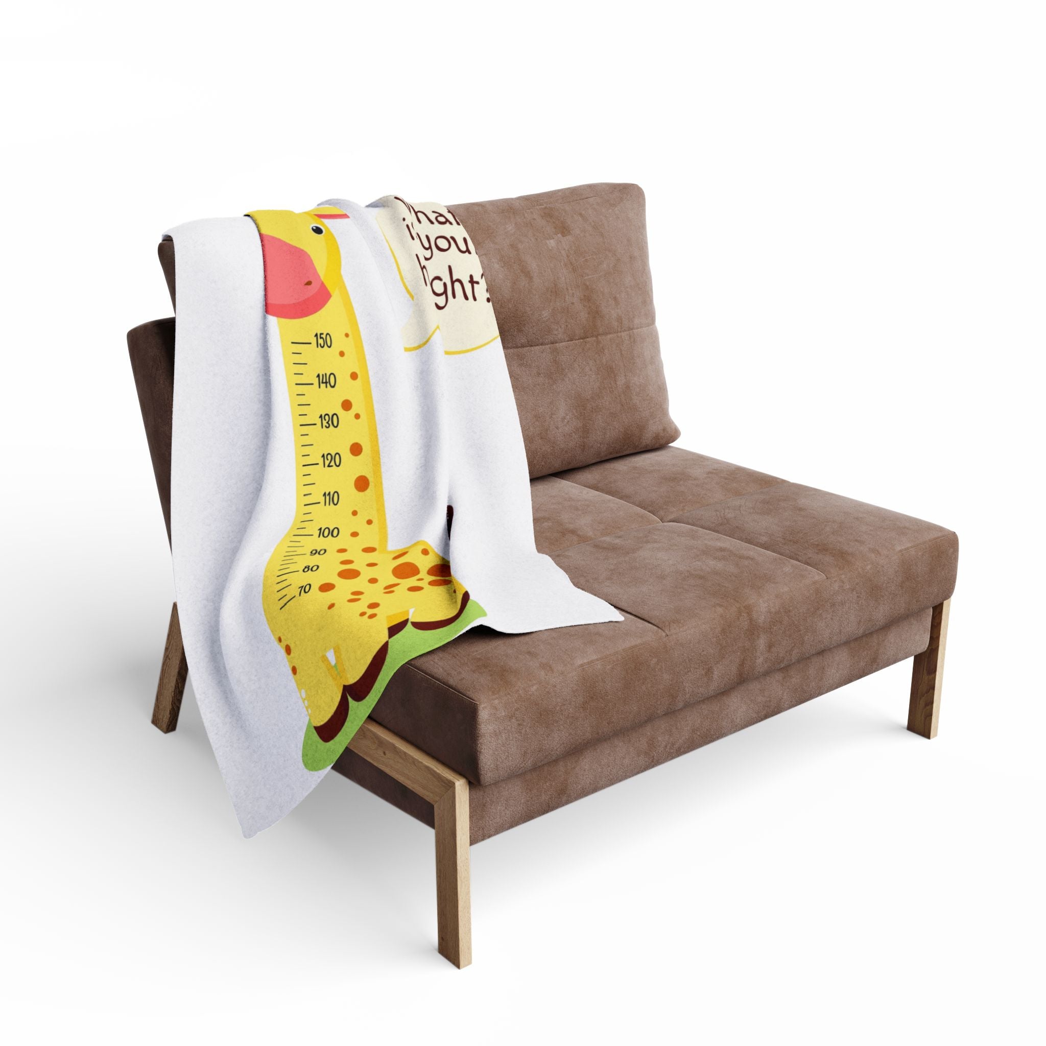 Giraffe Height Chart Fleece Blanket Arctic Fleece Blanket | Kids Growth Ruler Design