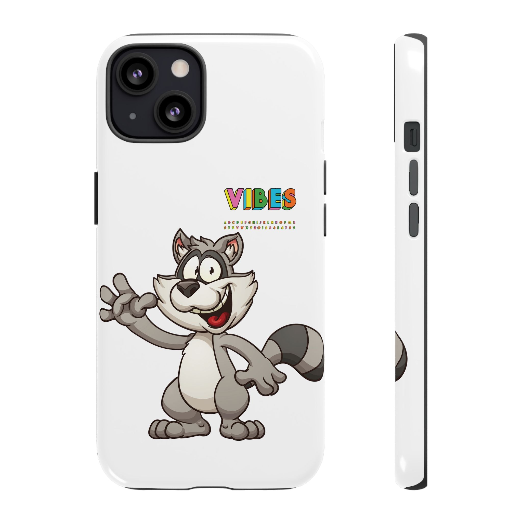 Smiling Raccoon VIBES Phone Case | Slim Dual-Layer Protective Case
