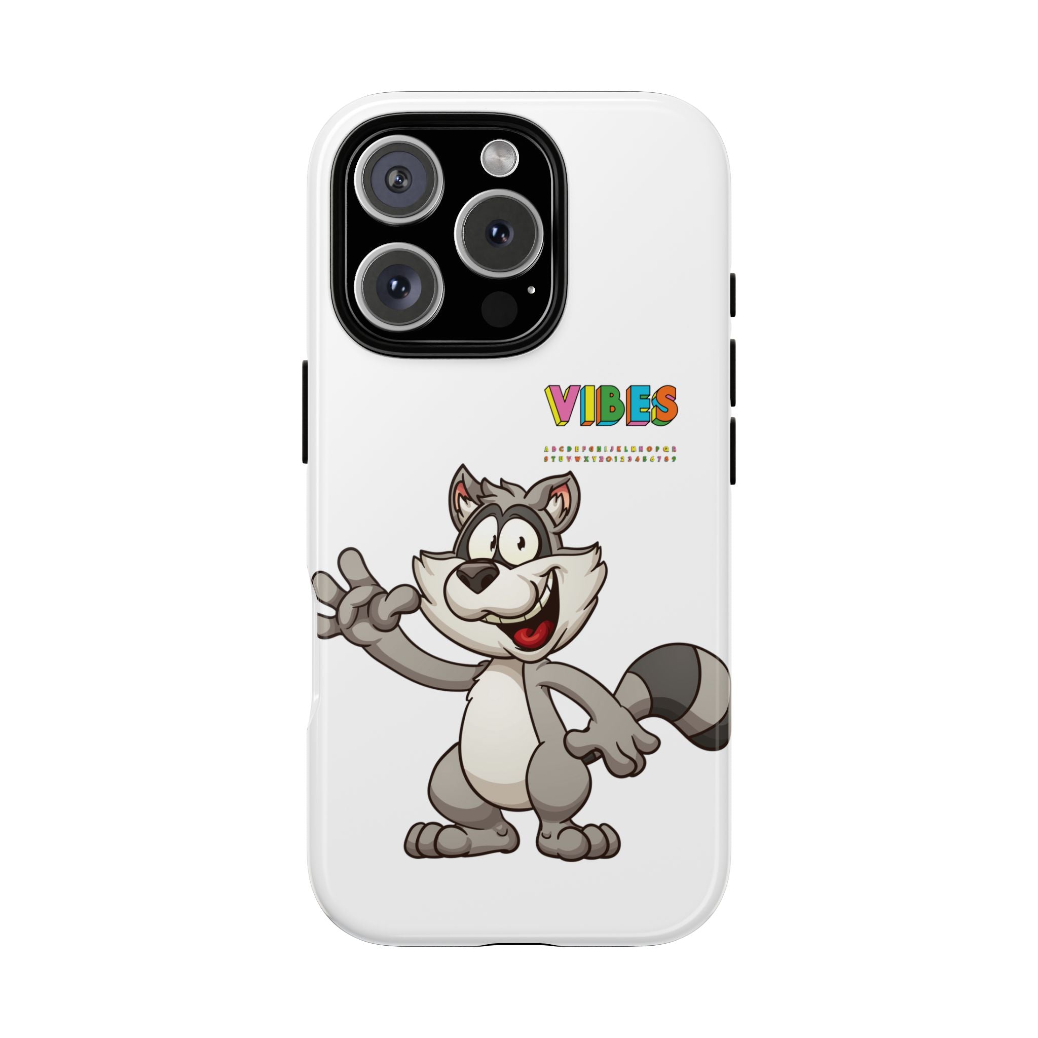 Smiling Raccoon VIBES Phone Case | Slim Dual-Layer Protective Case