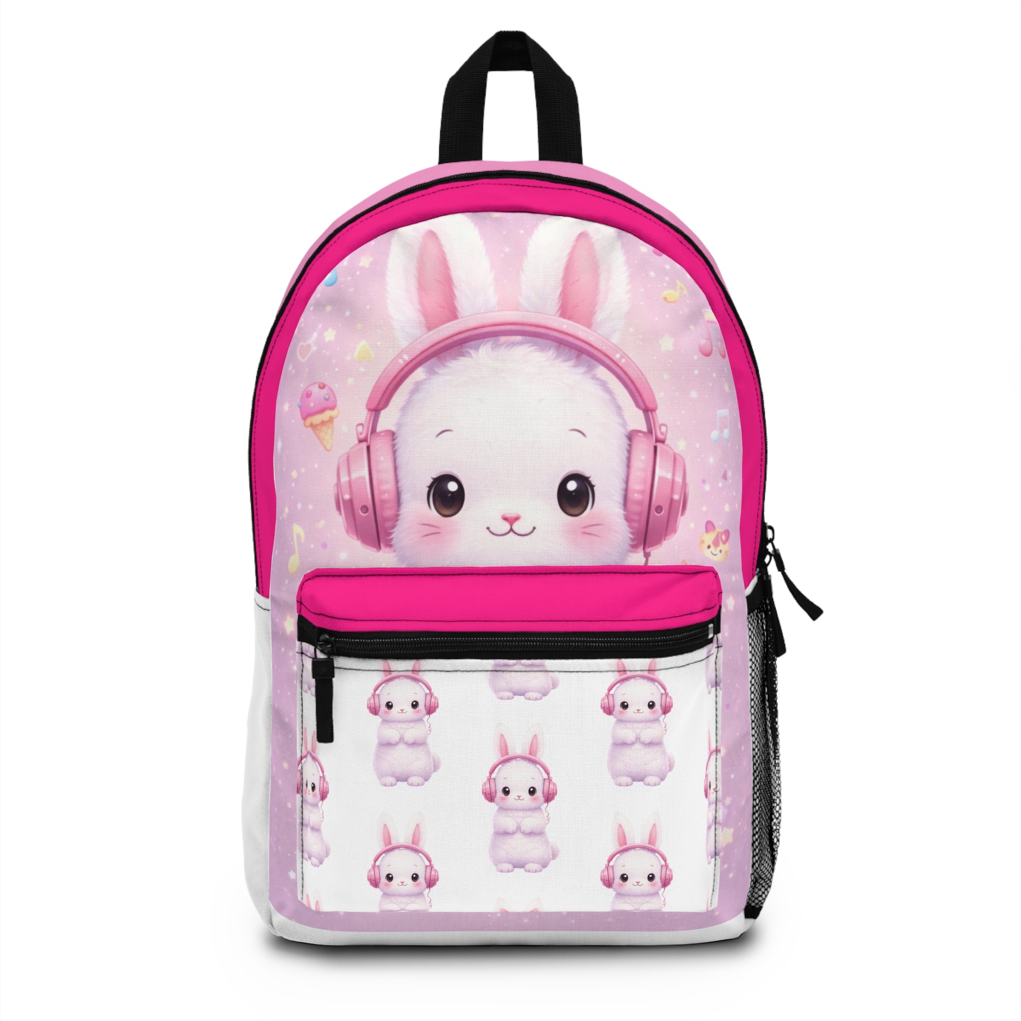 Kawaii Bunny Headphones Backpack, Pink Kids Backpack | School Bag with Laptop Sleeve
