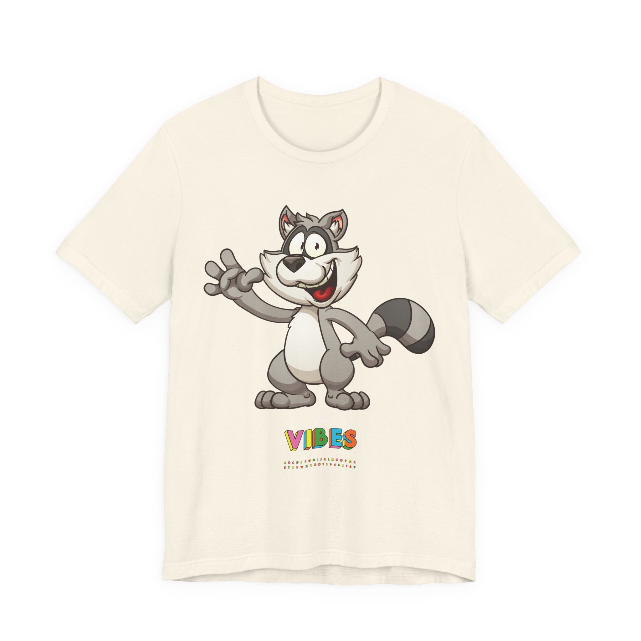Cartoony Raccoon VIBES Tee | Raccoon Graphic T-Shirt