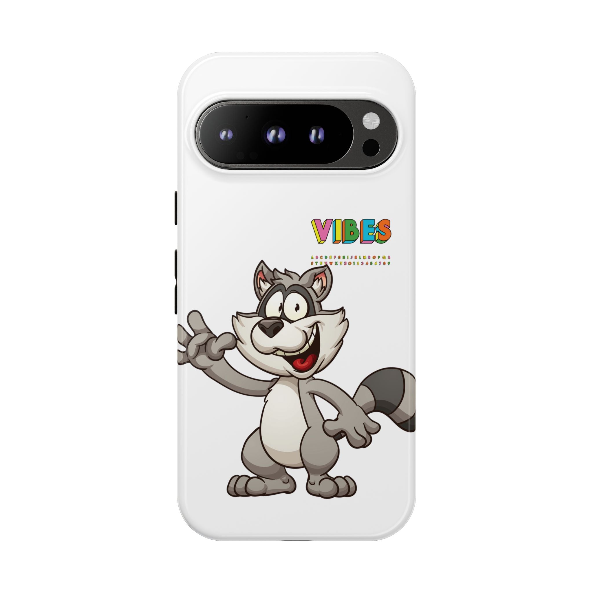 Smiling Raccoon VIBES Phone Case | Slim Dual-Layer Protective Case