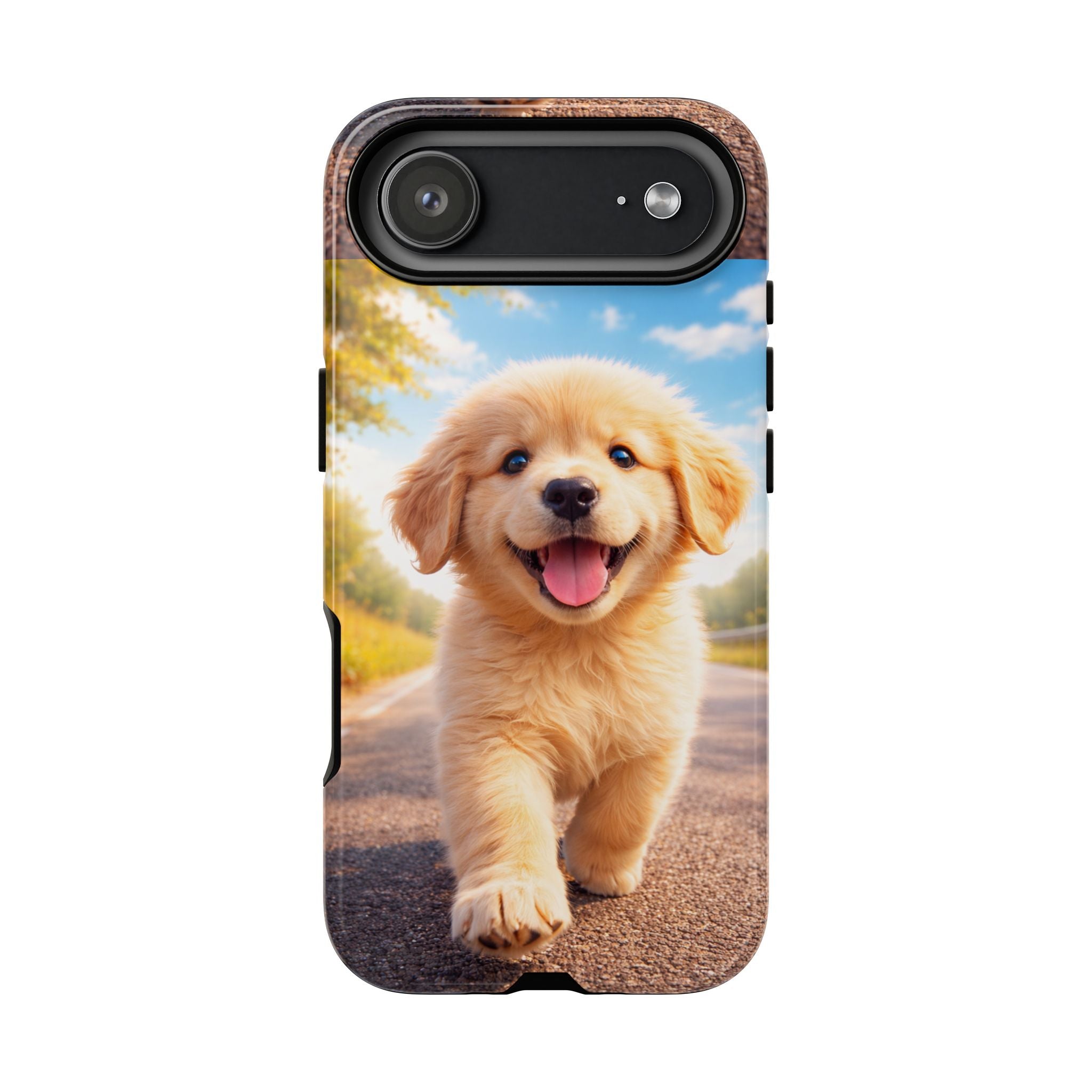 Golden Puppy Sunlit Phone Case — Full‑Wrap UV‑Protected Tough Case