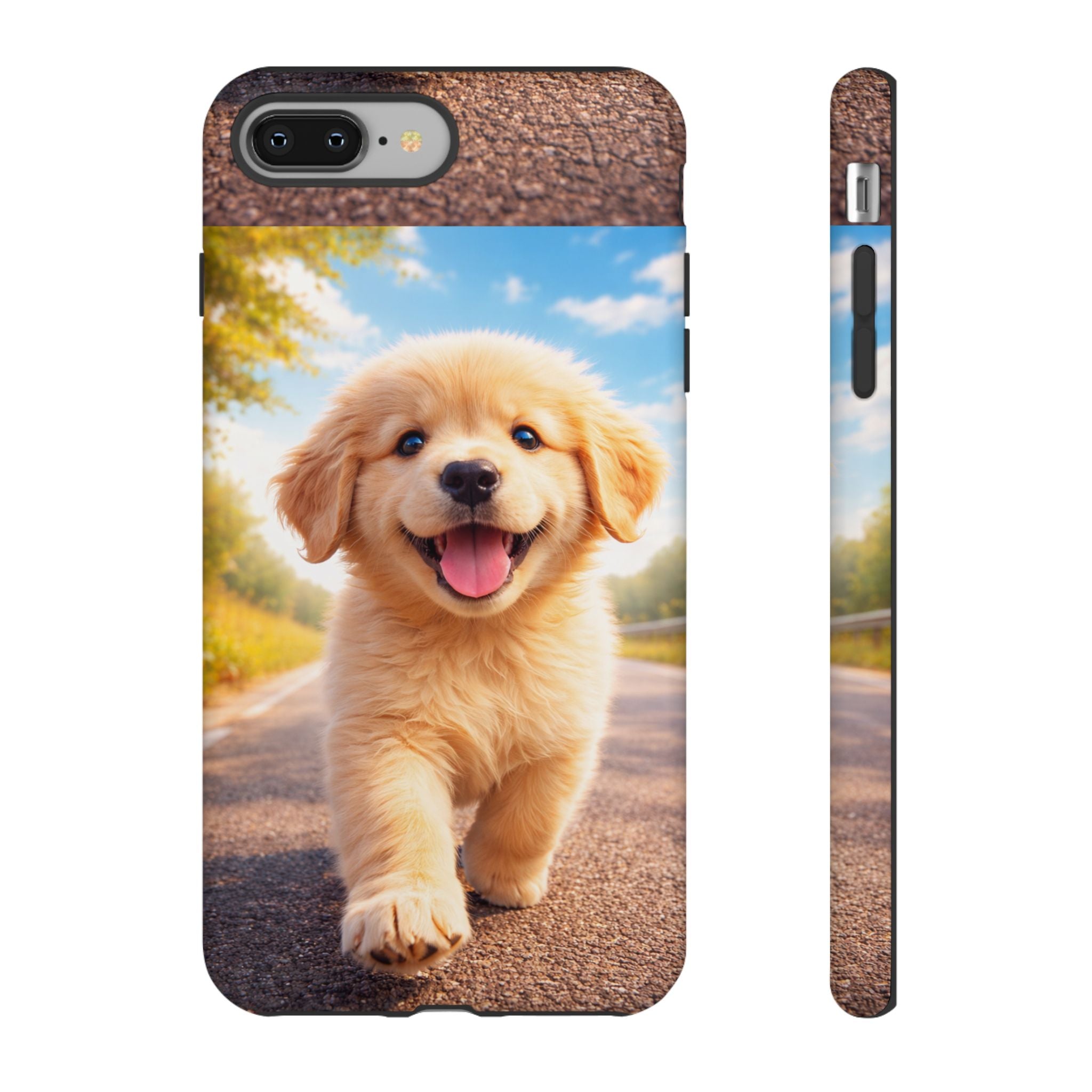 Golden Puppy Sunlit Phone Case — Full‑Wrap UV‑Protected Tough Case