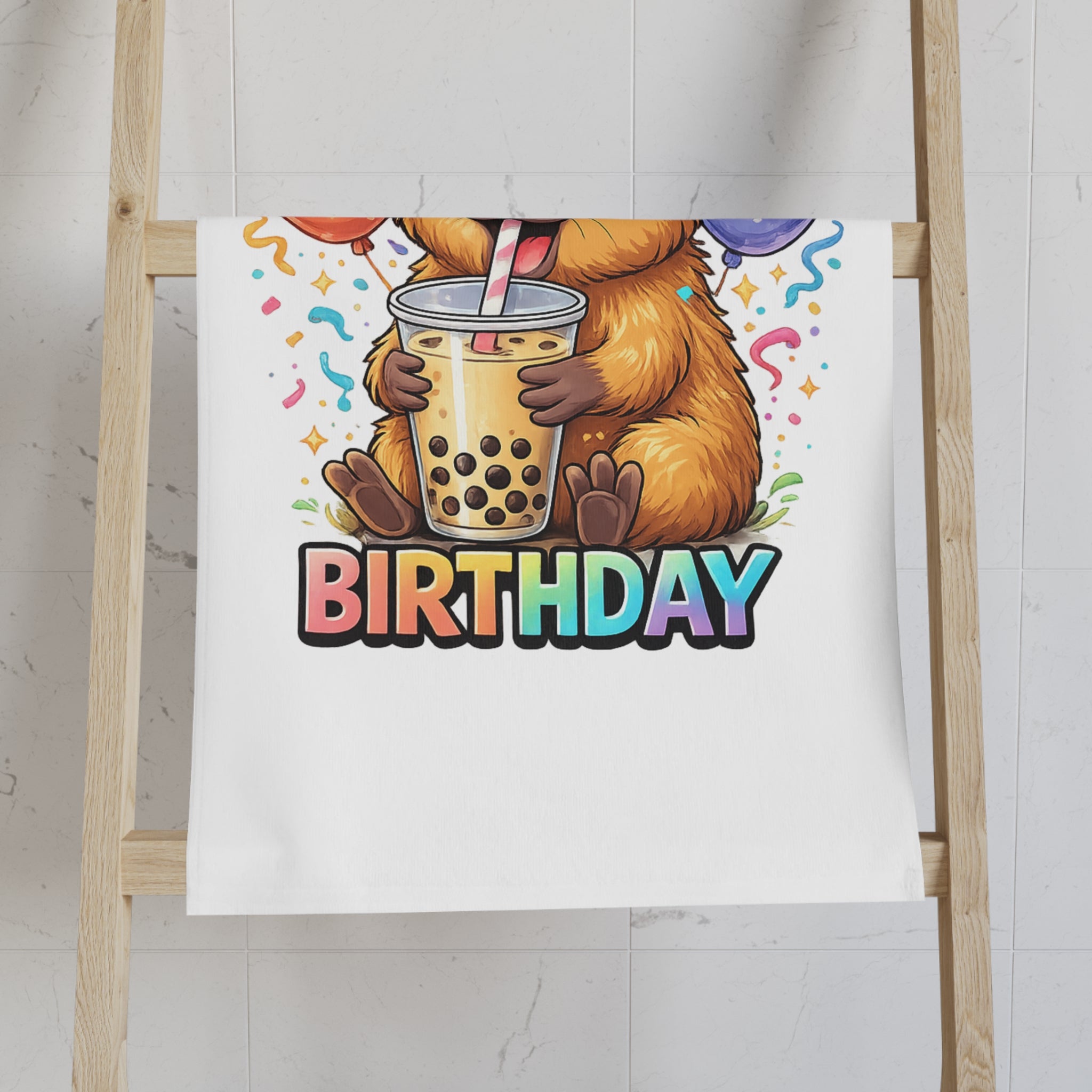 It's My Birthday Quokka Hand Towel | Bubble Tea Birthday Design