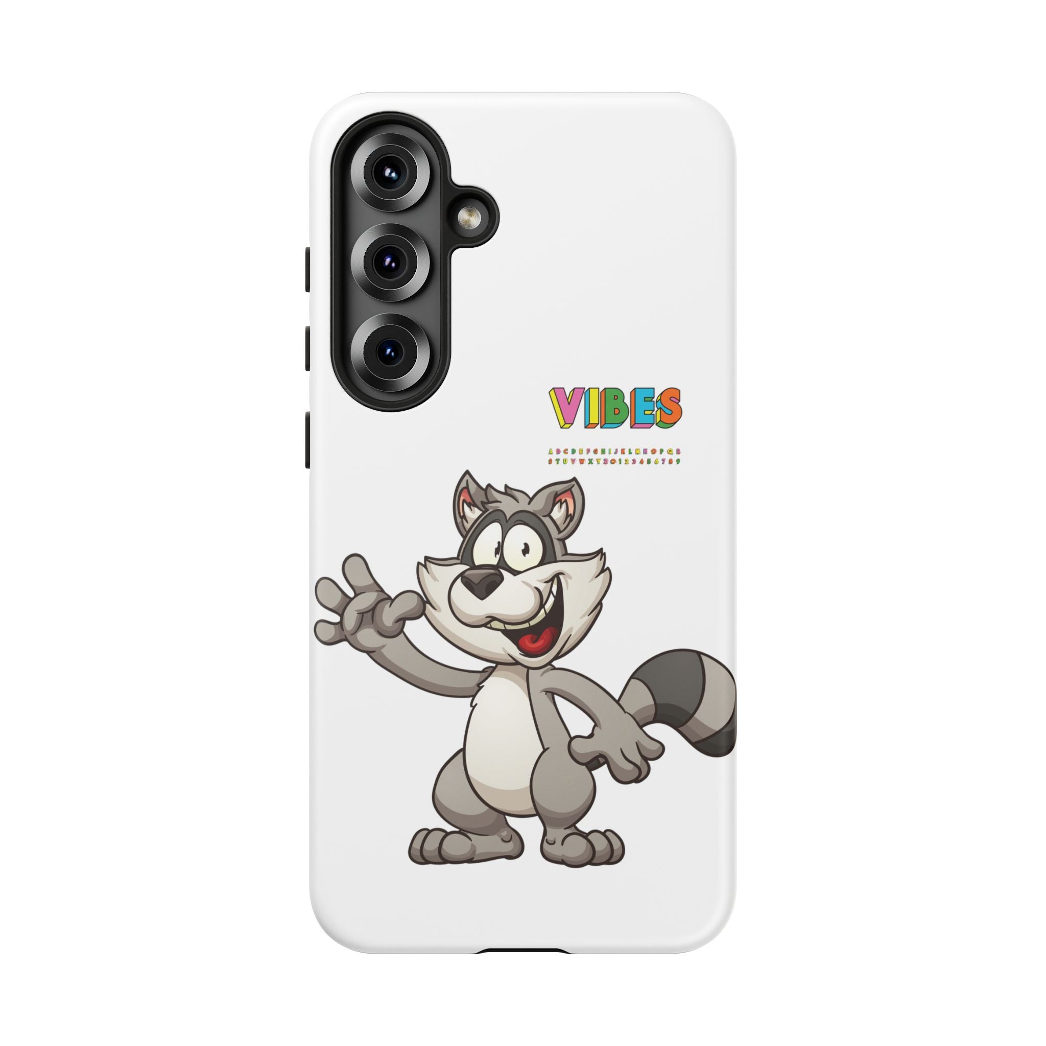 Smiling Raccoon VIBES Phone Case | Slim Dual-Layer Protective Case