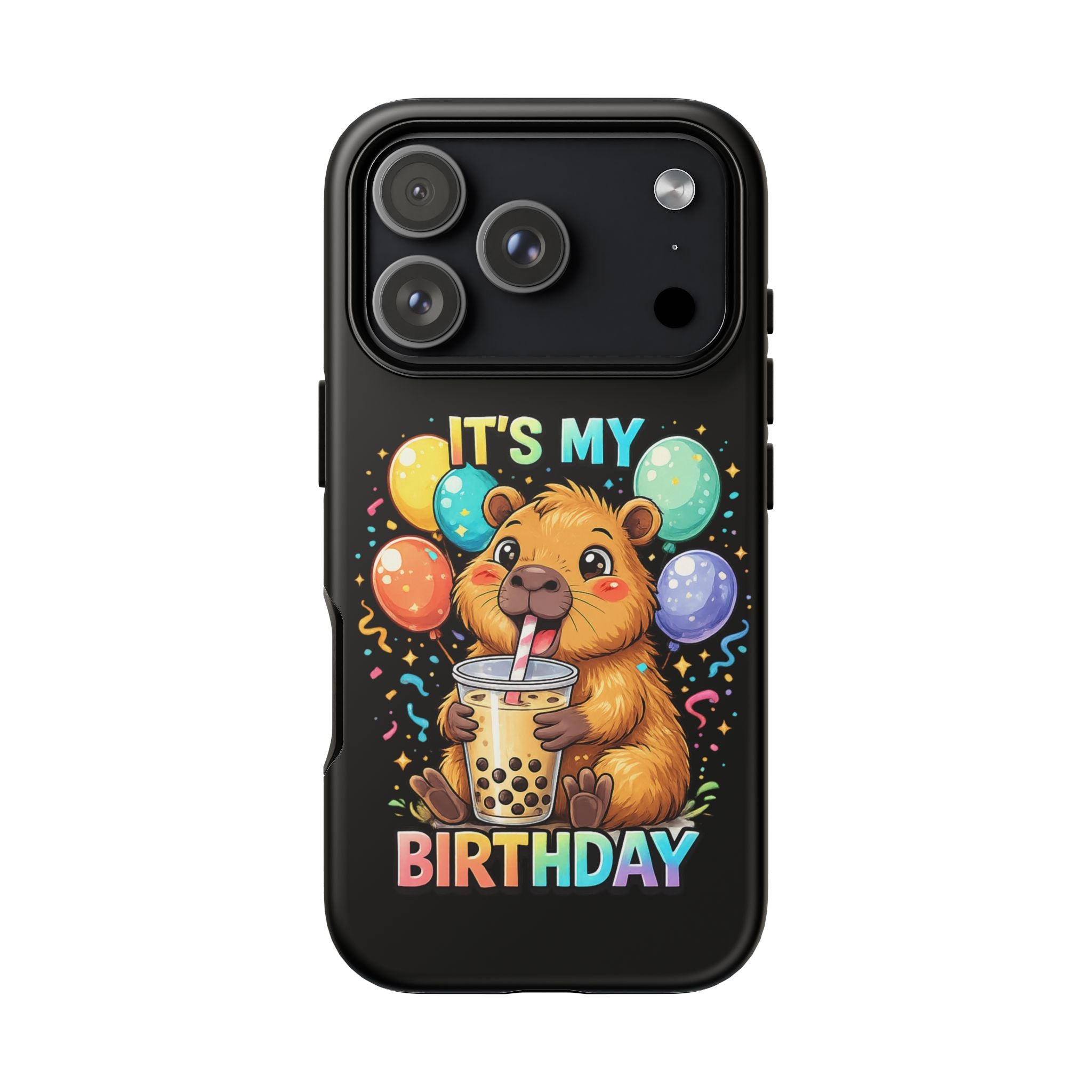 It is My Birthday Guinea Pig Bubble Tea Phone Case | Cute Birthday Phone Cover