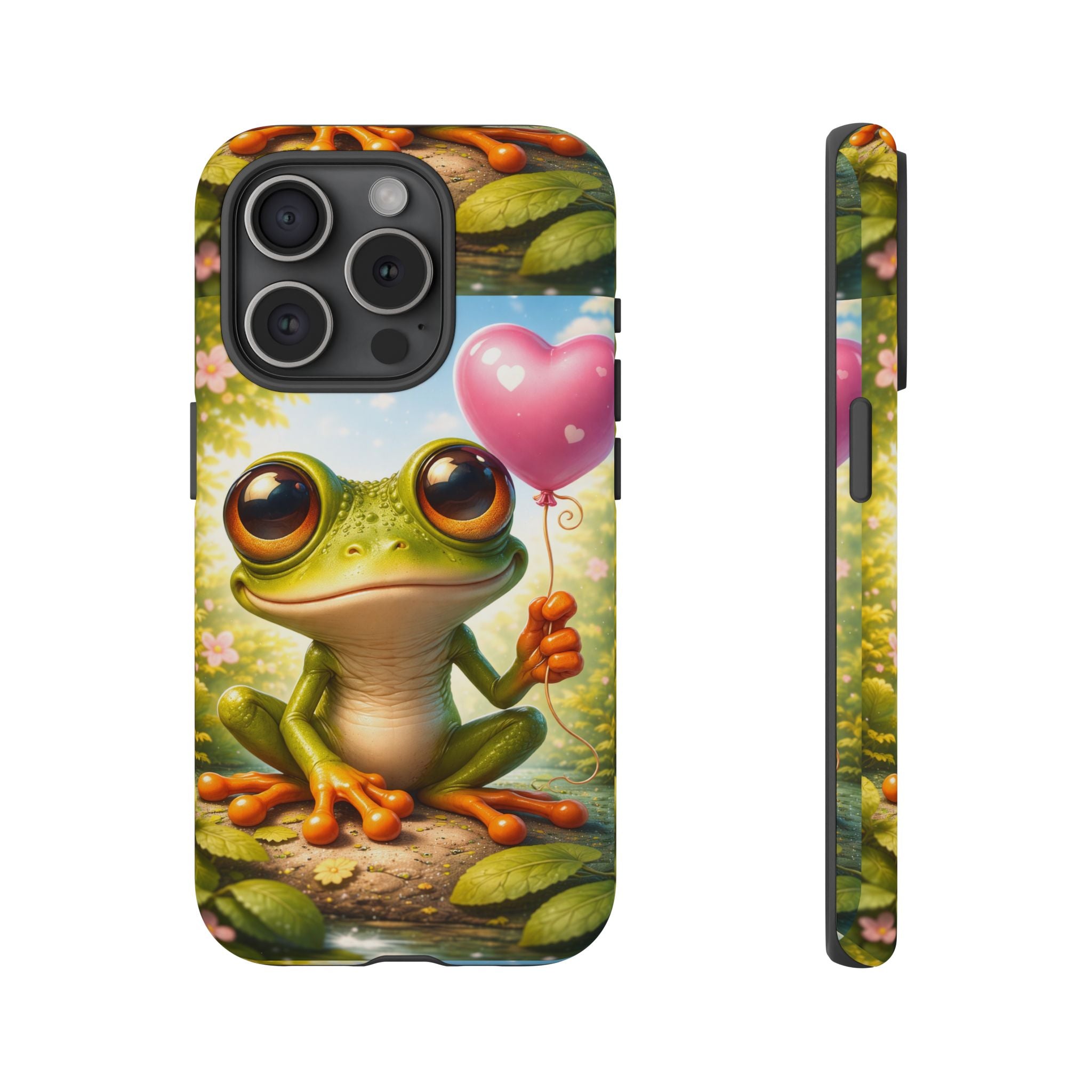 Frog Heart Balloon Phone Case — Glossy or Matte 3D Wrap Protective Case