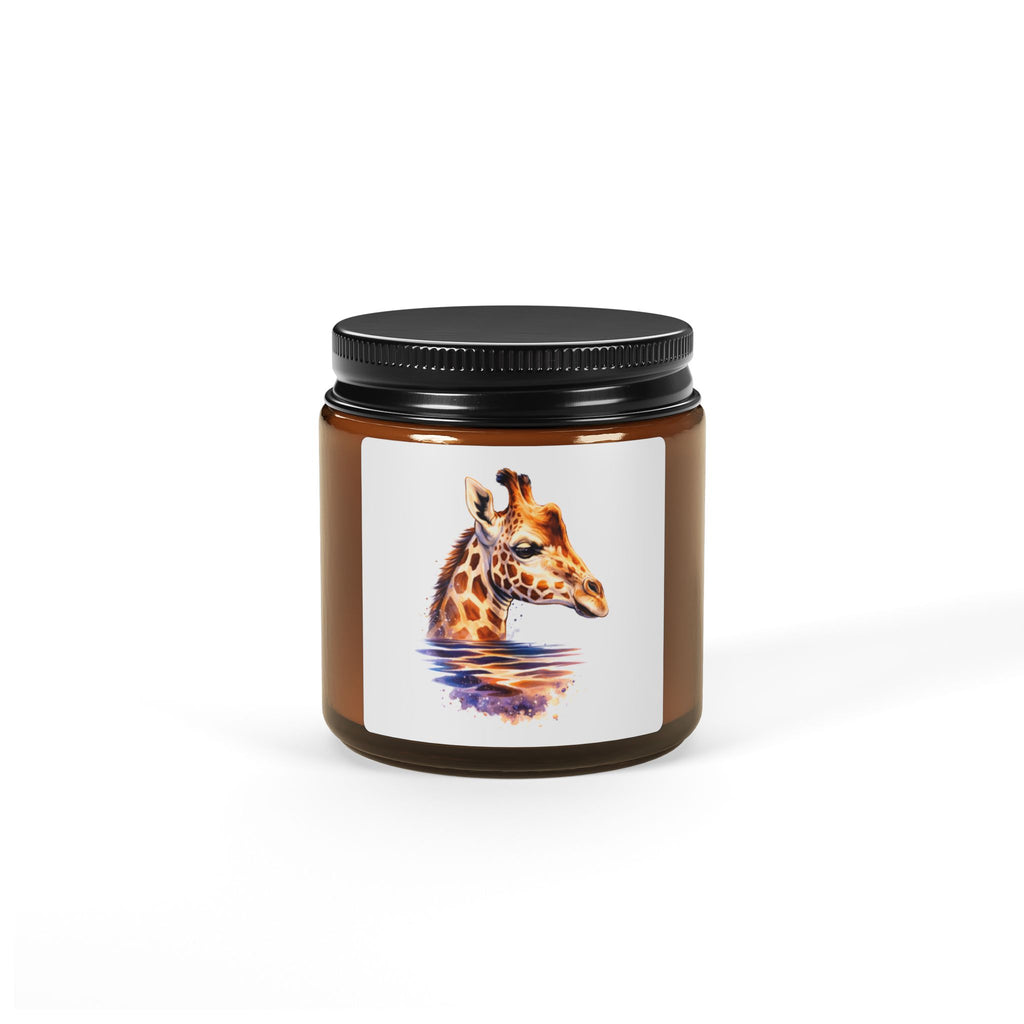 Amber Giraffe Soy Candle Amber Jar | Scented Soy Candle, Reusable Glass, Natural Wax