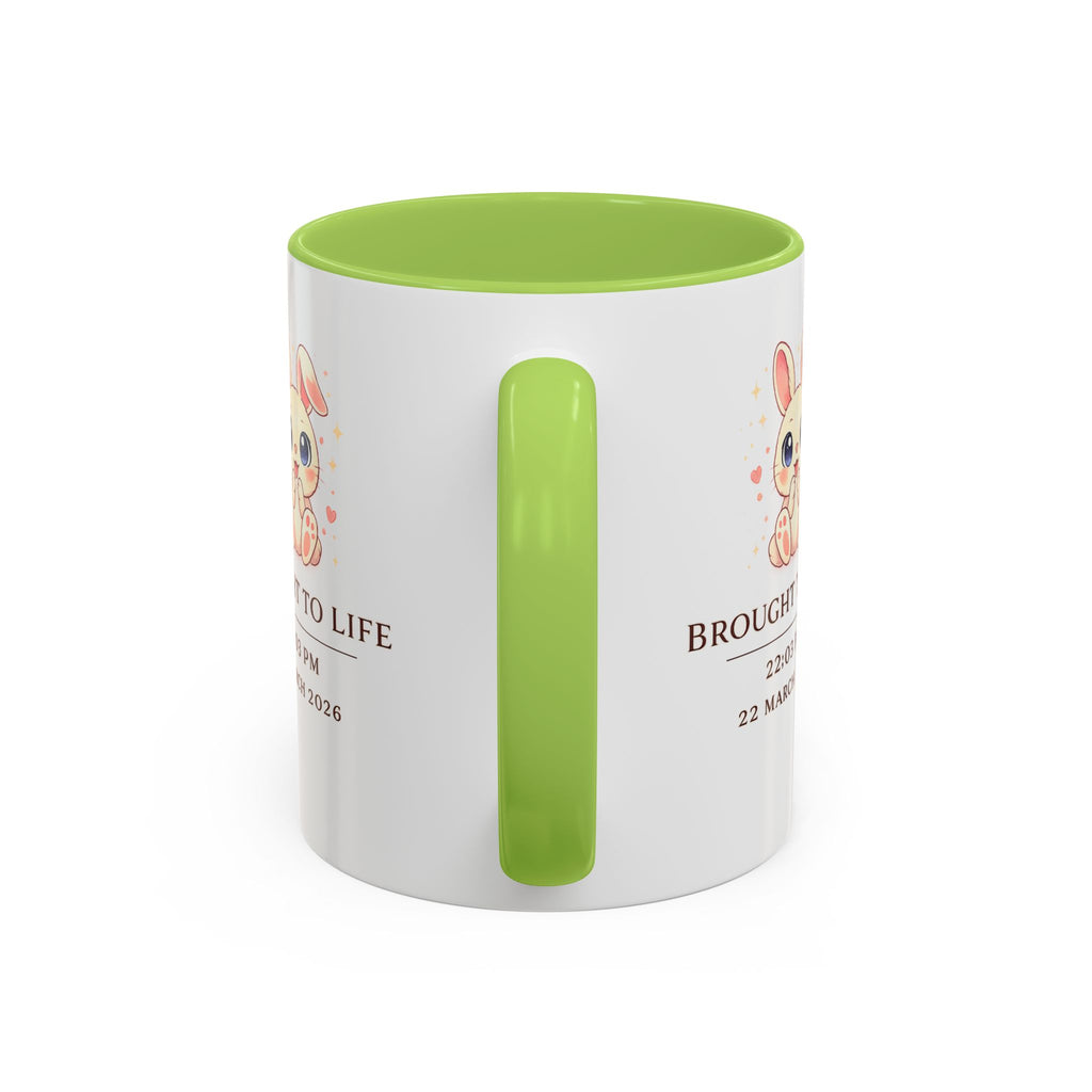 Pastel Bunny 'Brought to Life' Mug 11oz 15oz | Personalized Birth Details