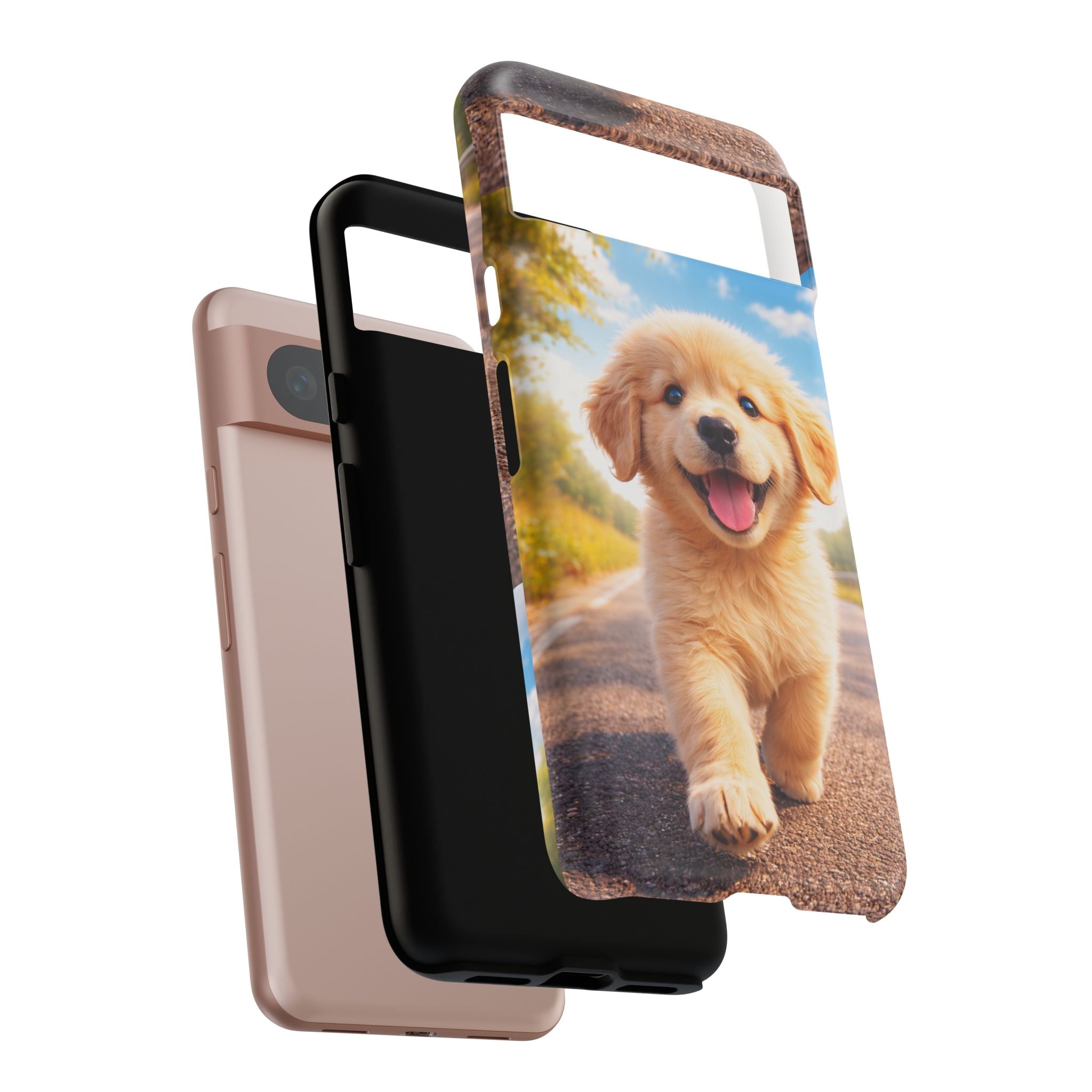 Golden Puppy Sunlit Phone Case — Full‑Wrap UV‑Protected Tough Case