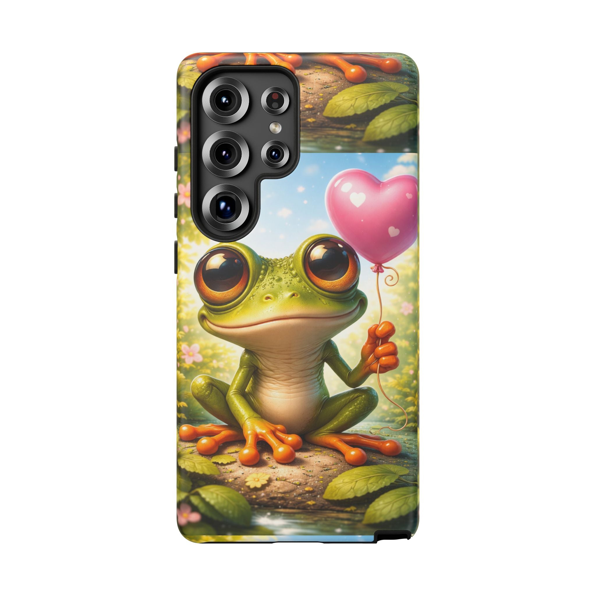 Frog Heart Balloon Phone Case — Glossy or Matte 3D Wrap Protective Case