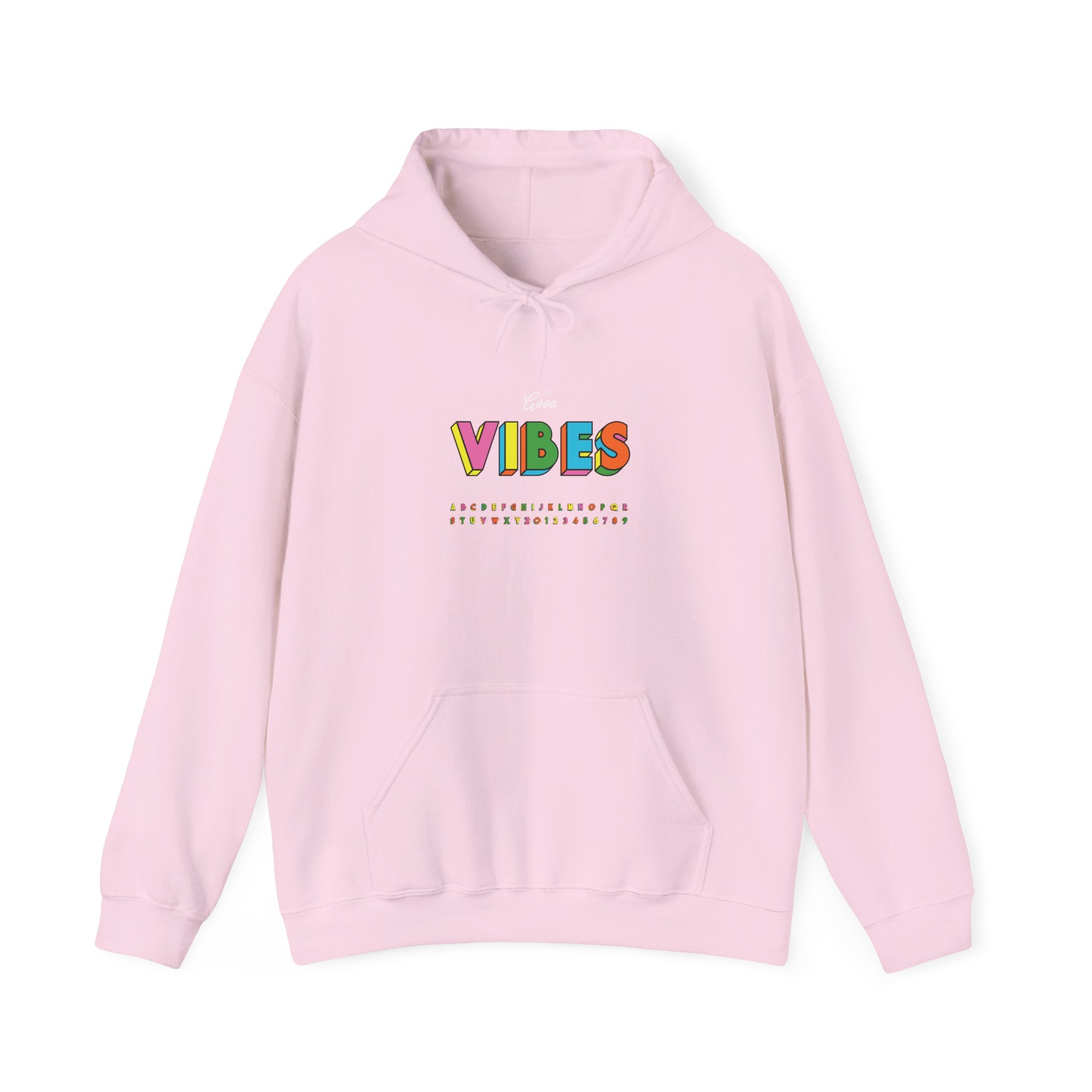 VIBES Graphic with Cartoon Raccoon Hoodie | Retro Cozy Sweatshirt