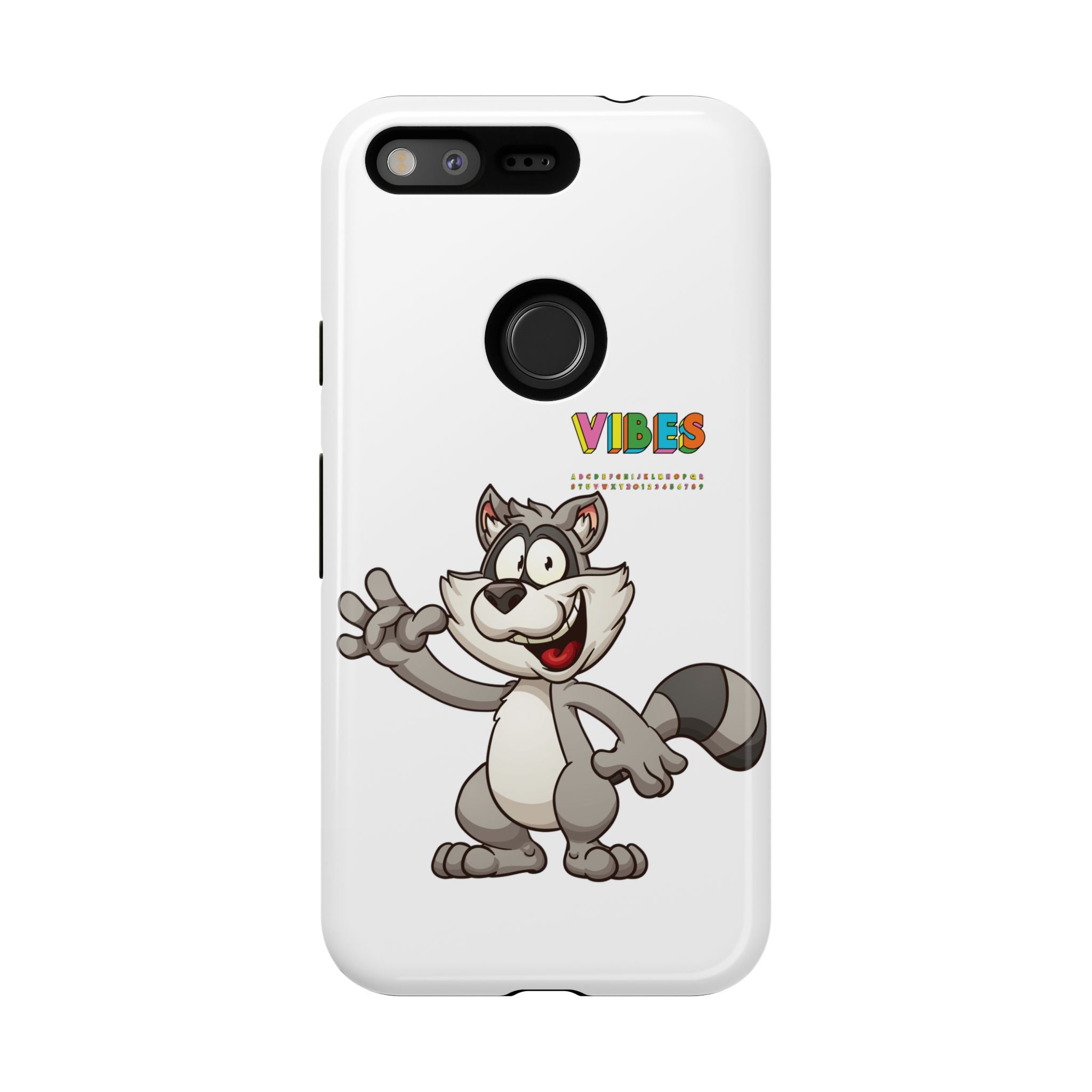 Smiling Raccoon VIBES Phone Case | Slim Dual-Layer Protective Case