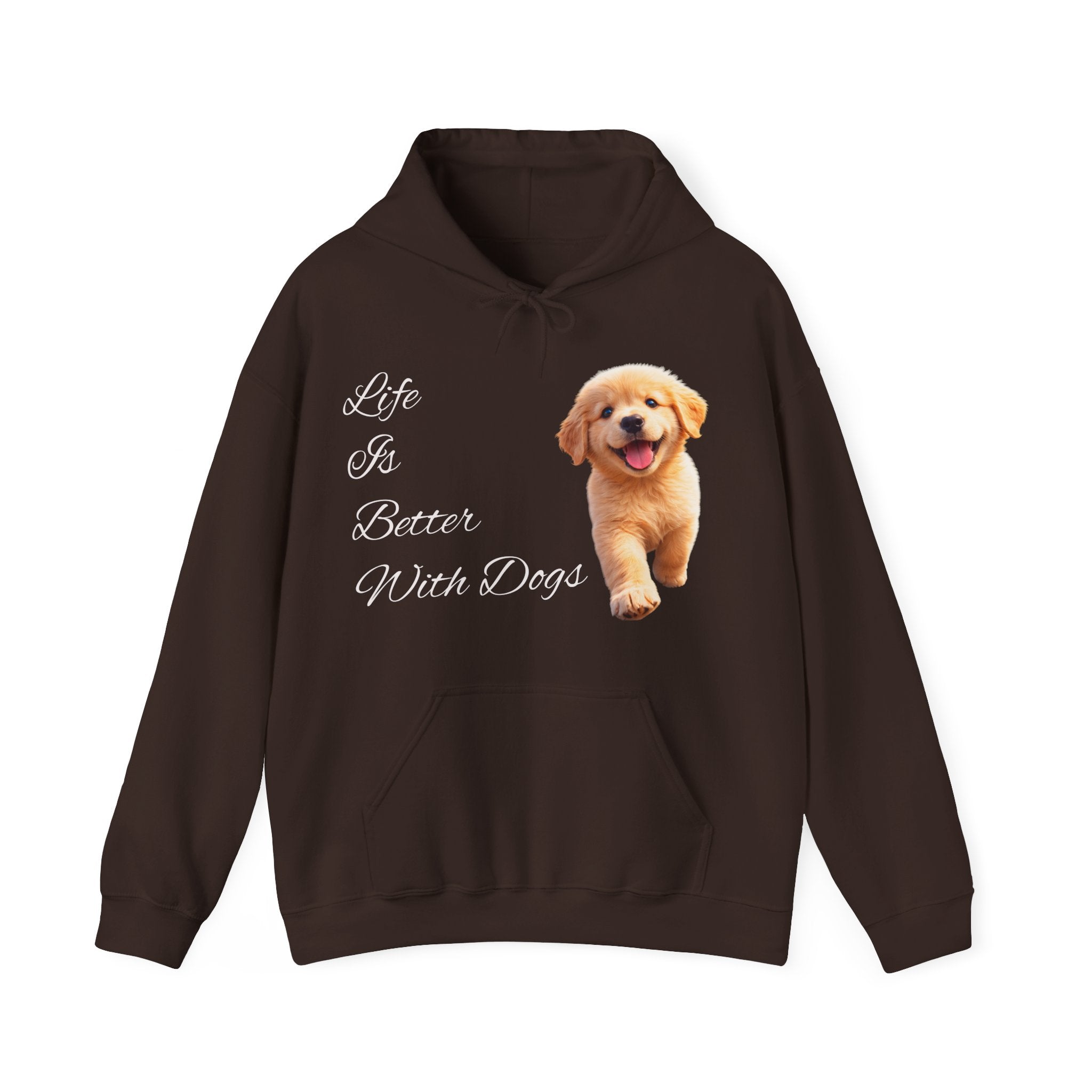 Golden Retriever Cozy Hoodie — Puppy Love Script Sweatshirt