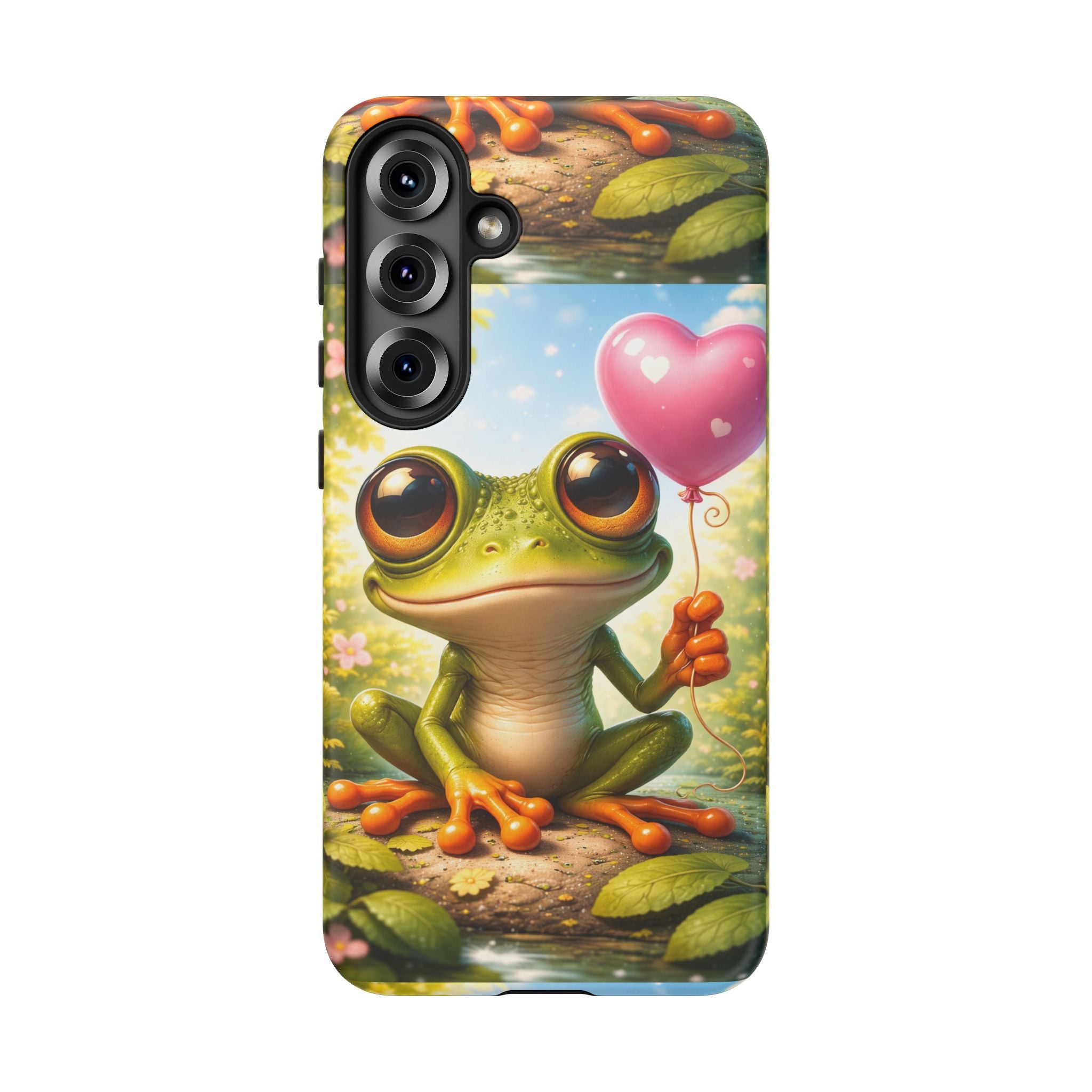 Frog Heart Balloon Phone Case — Glossy or Matte 3D Wrap Protective Case