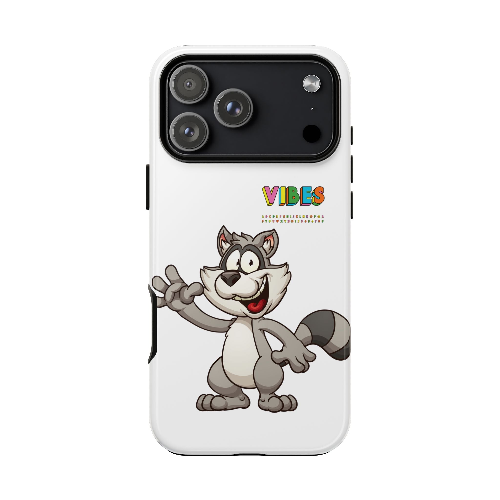 Smiling Raccoon VIBES Phone Case | Slim Dual-Layer Protective Case