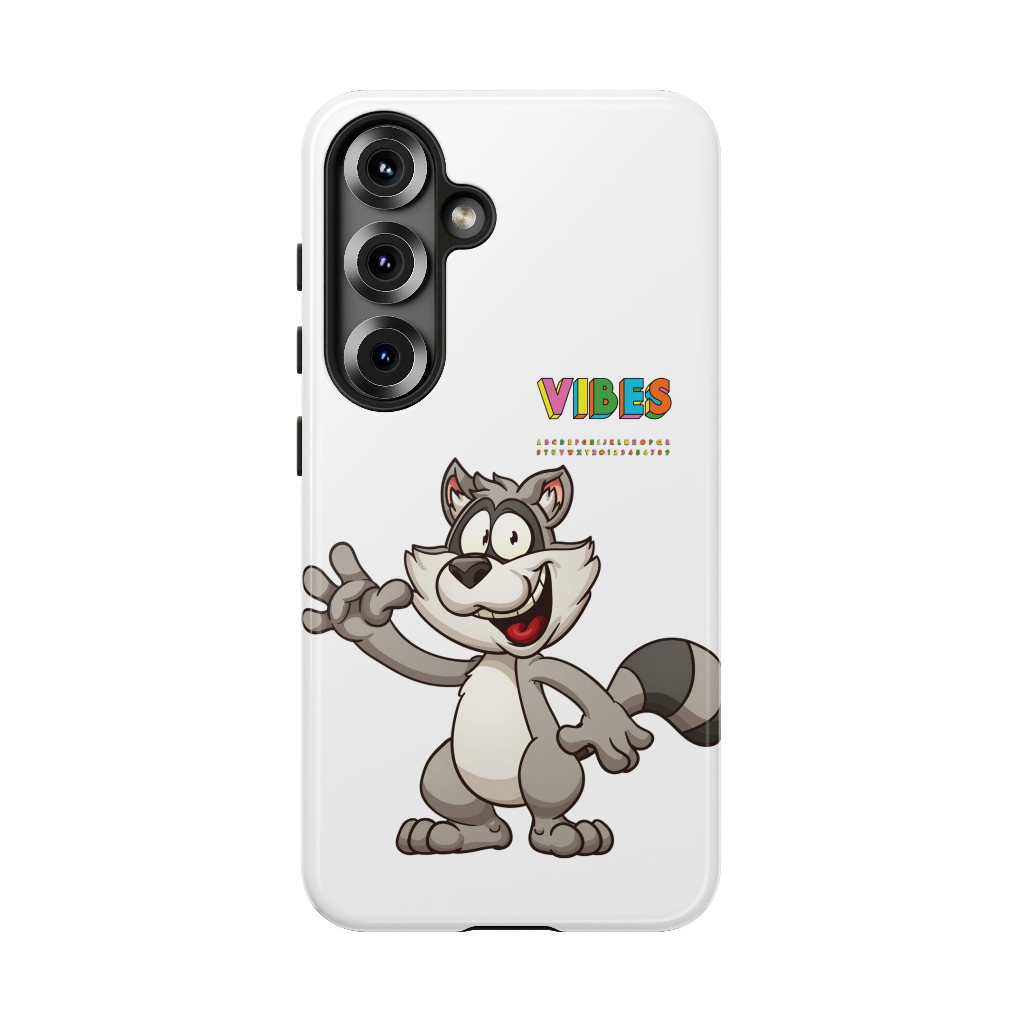 Smiling Raccoon VIBES Phone Case | Slim Dual-Layer Protective Case
