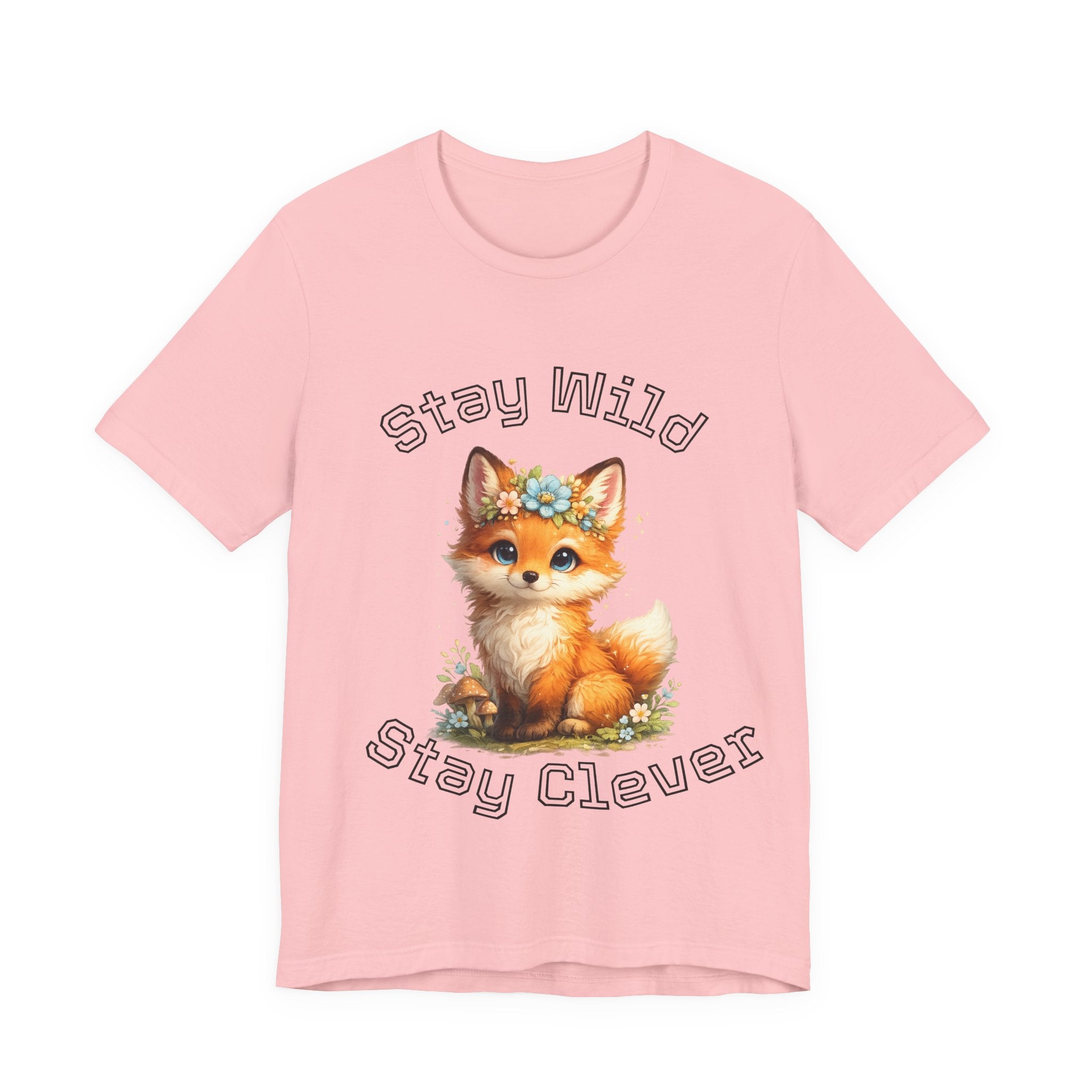 Cute Fox Illustration Stay Wild Stay Clever Tee | Cute Animal T-Shirt