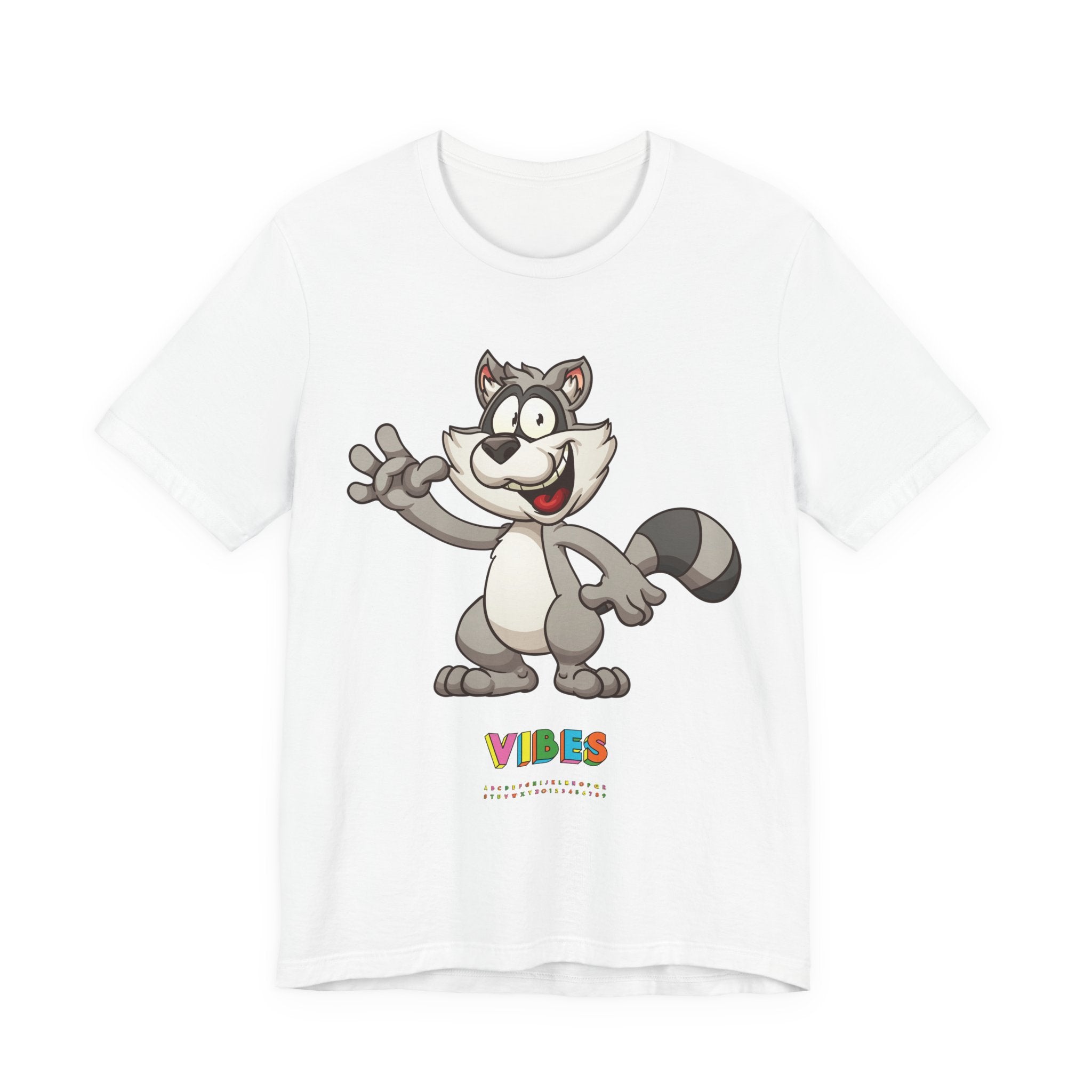 Cartoony Raccoon VIBES Tee | Raccoon Graphic T-Shirt