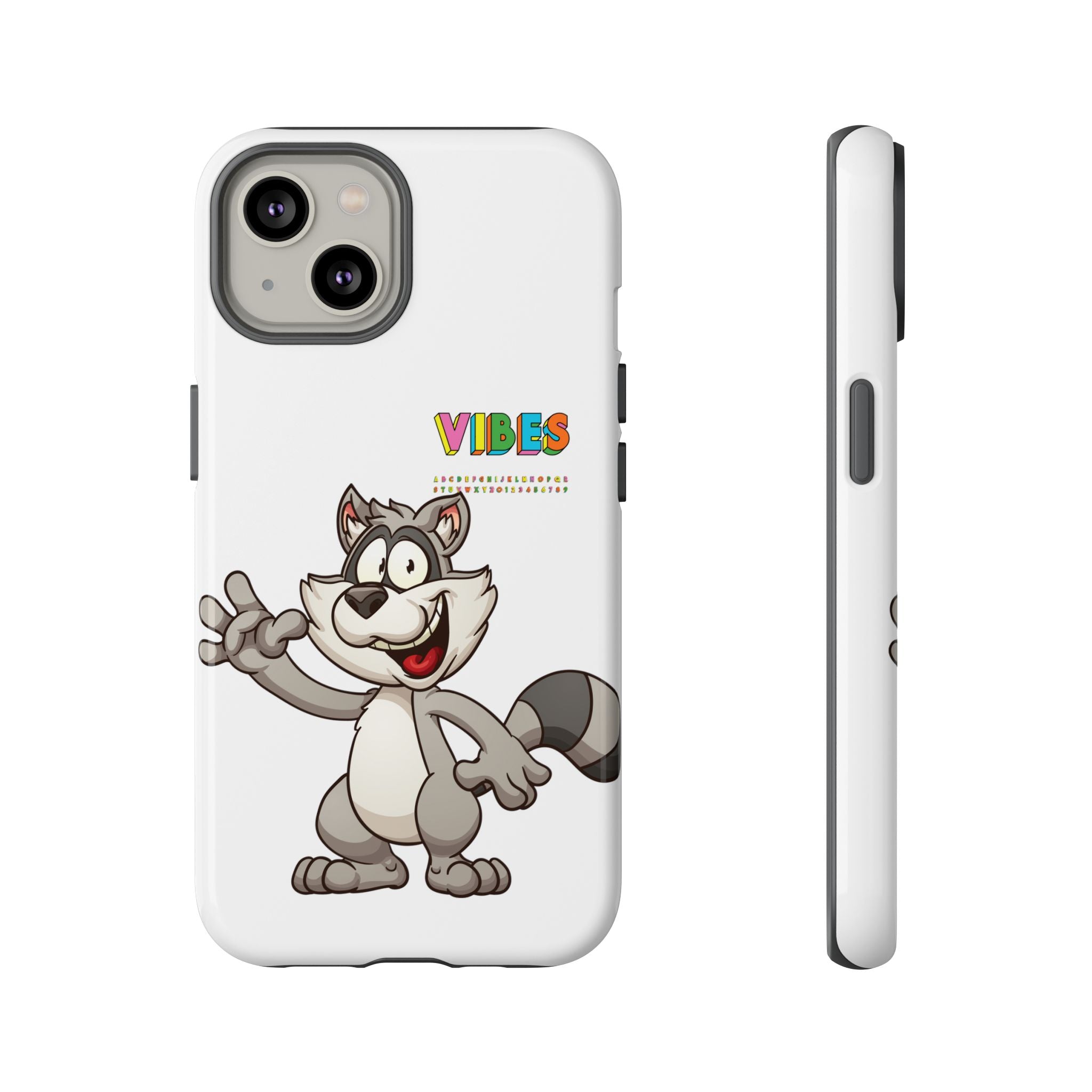 Smiling Raccoon VIBES Phone Case | Slim Dual-Layer Protective Case