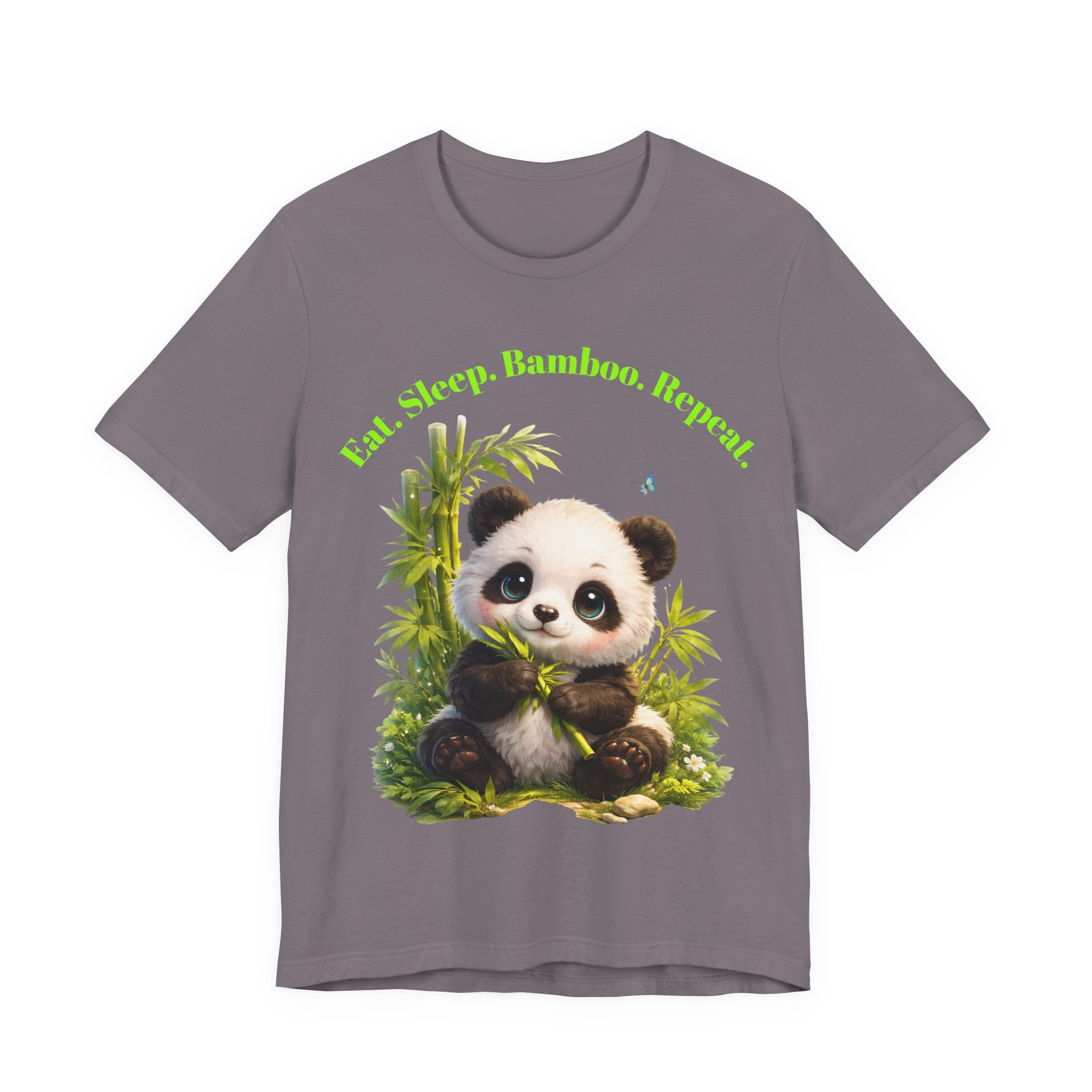 Cute Baby Panda Eating Bamboo tee | Panda Graphic T-Shirt, Animal Nature Tee