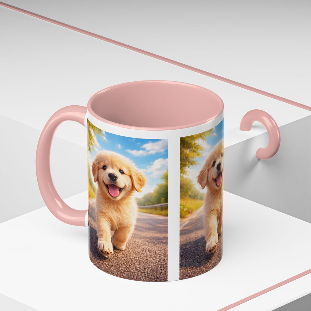 Golden Retriever Puppy Accent Coffee Mug — Cute Dog Photo Ceramic Mug (11/15oz)