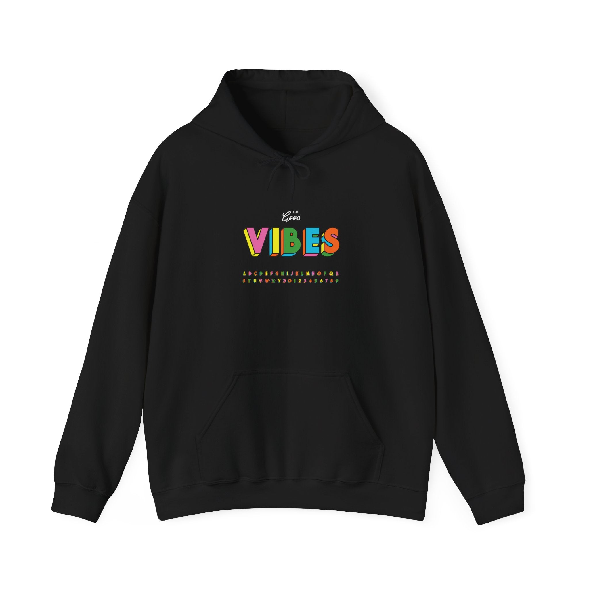 VIBES Graphic with Cartoon Raccoon Hoodie | Retro Cozy Sweatshirt