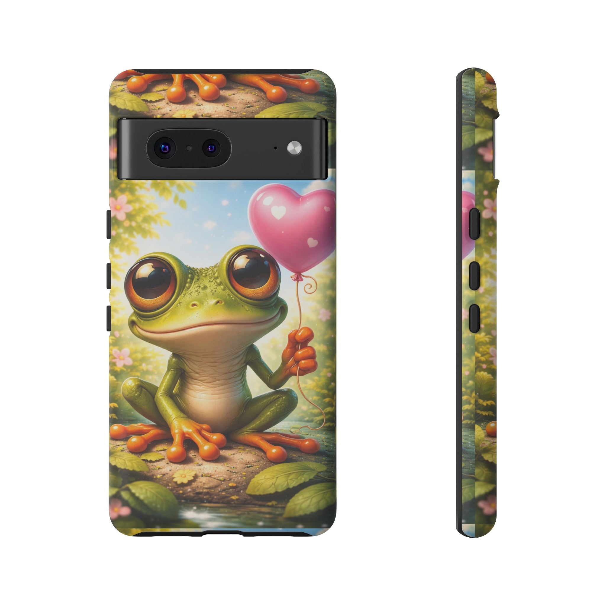 Frog Heart Balloon Phone Case — Glossy or Matte 3D Wrap Protective Case