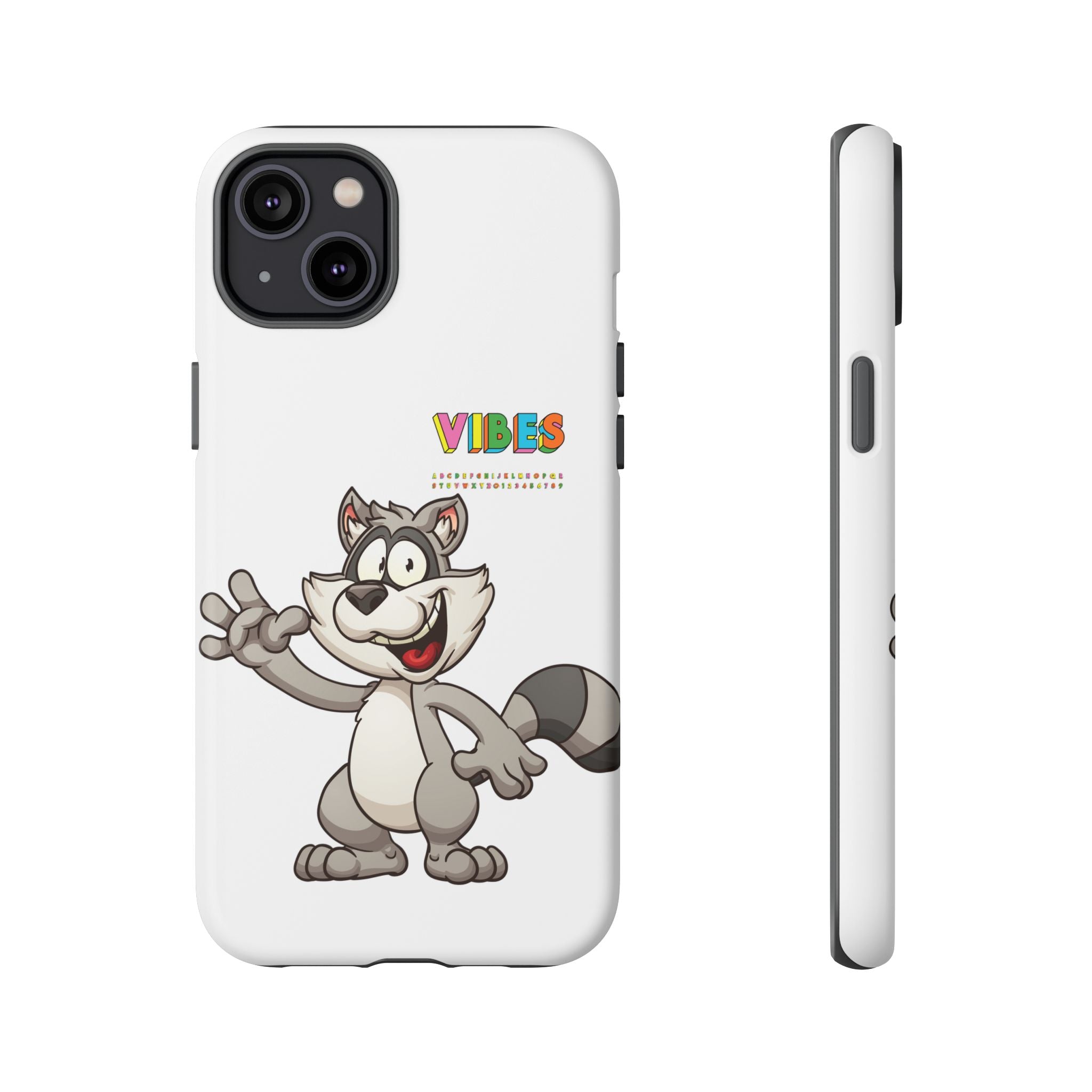 Smiling Raccoon VIBES Phone Case | Slim Dual-Layer Protective Case