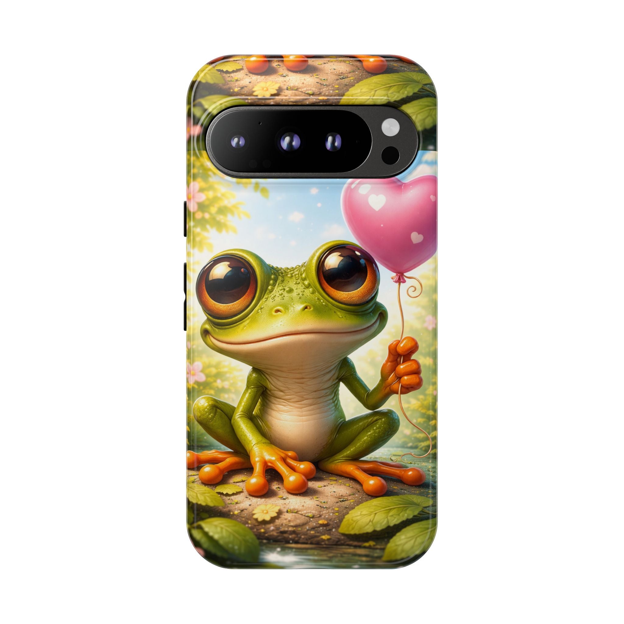Frog Heart Balloon Phone Case — Glossy or Matte 3D Wrap Protective Case