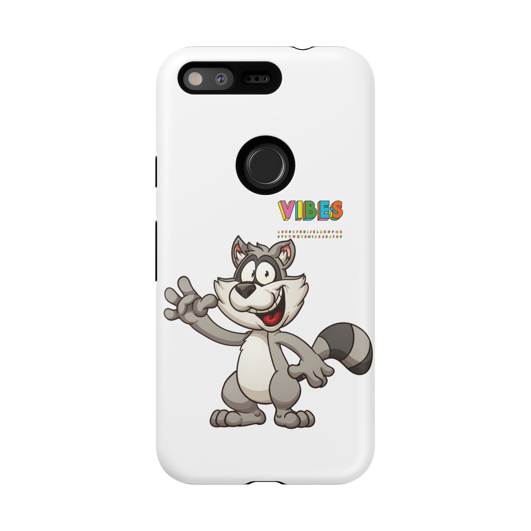 Smiling Raccoon VIBES Phone Case | Slim Dual-Layer Protective Case