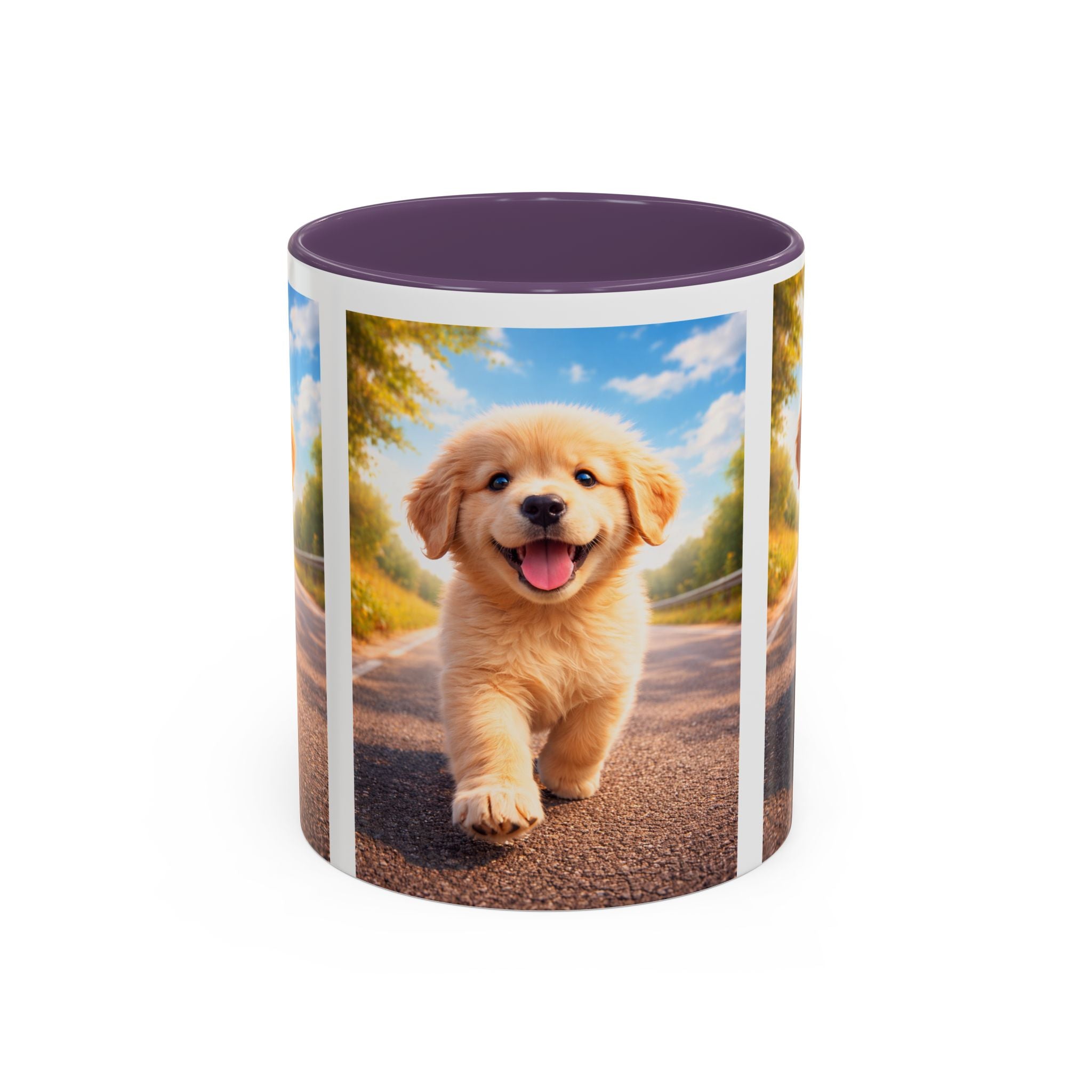 Golden Retriever Puppy Accent Coffee Mug — Cute Dog Photo Ceramic Mug (11/15oz)