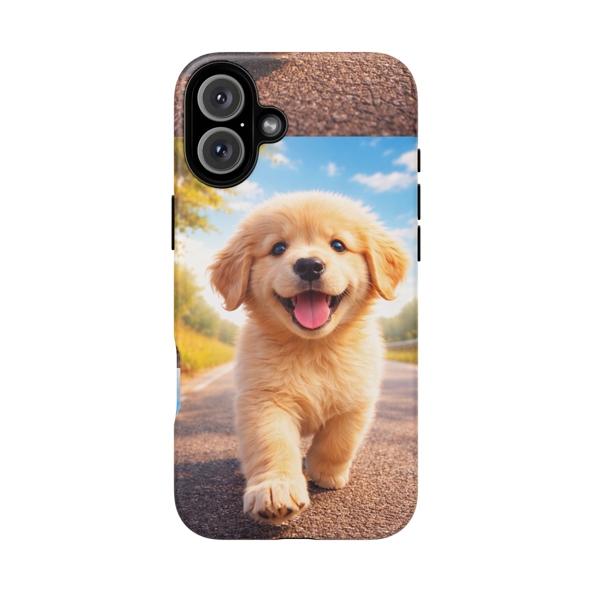 Golden Puppy Sunlit Phone Case — Full‑Wrap UV‑Protected Tough Case