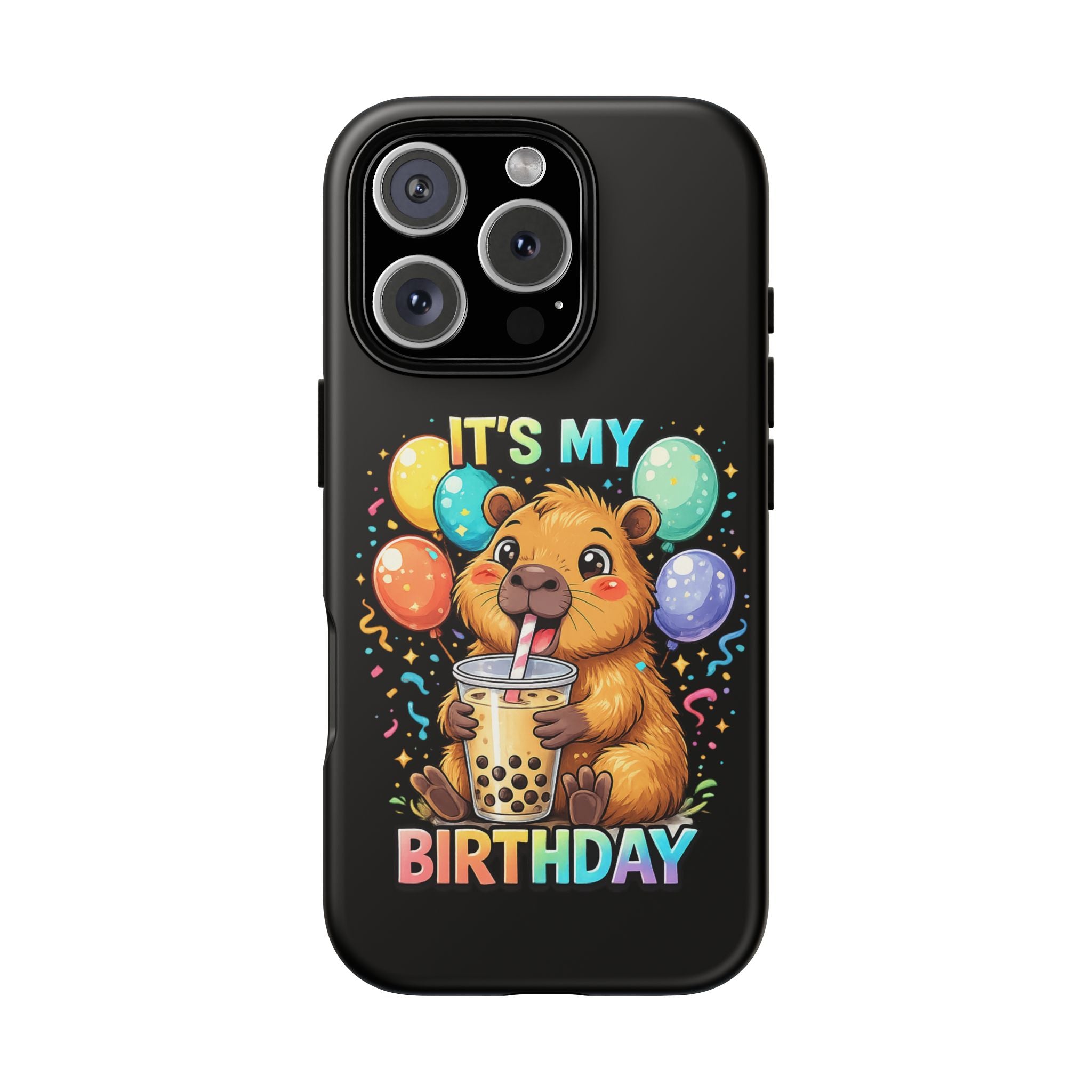 It is My Birthday Guinea Pig Bubble Tea Phone Case | Cute Birthday Phone Cover