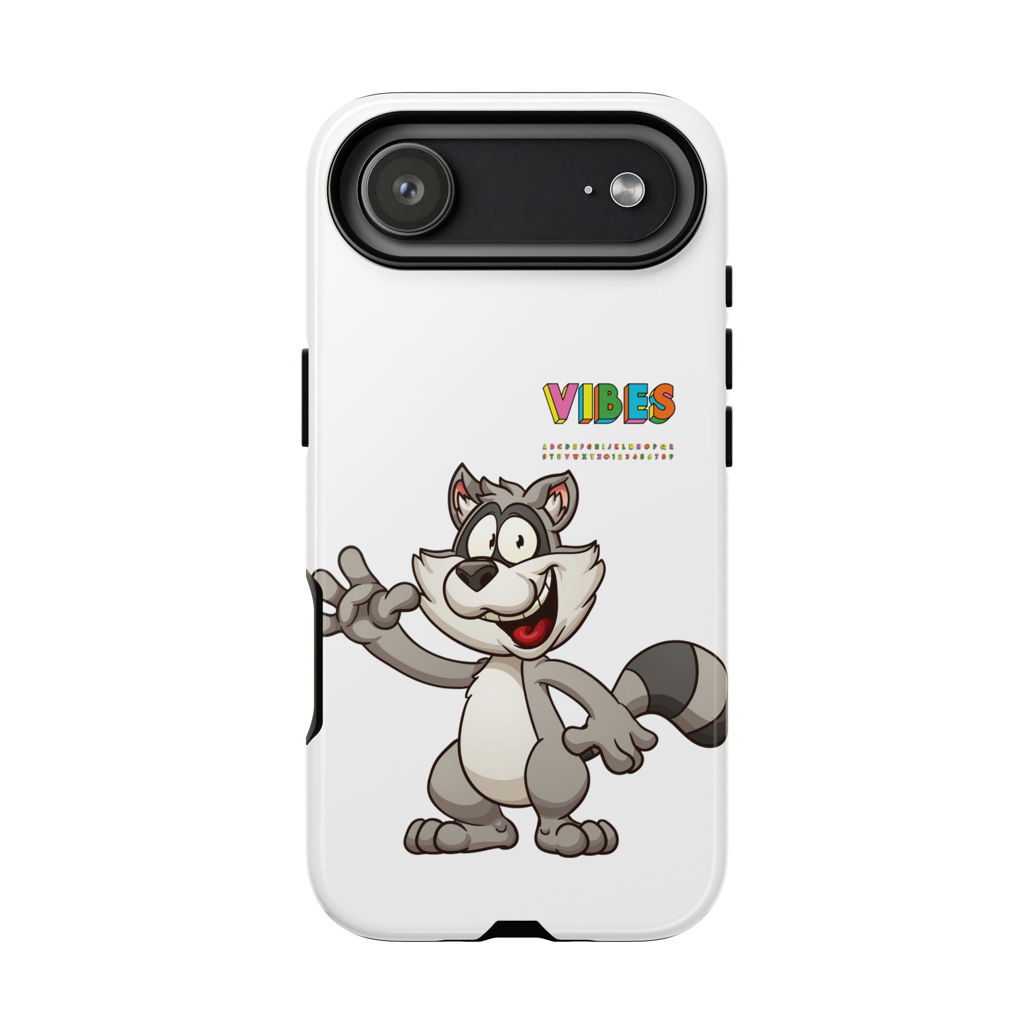 Smiling Raccoon VIBES Phone Case | Slim Dual-Layer Protective Case