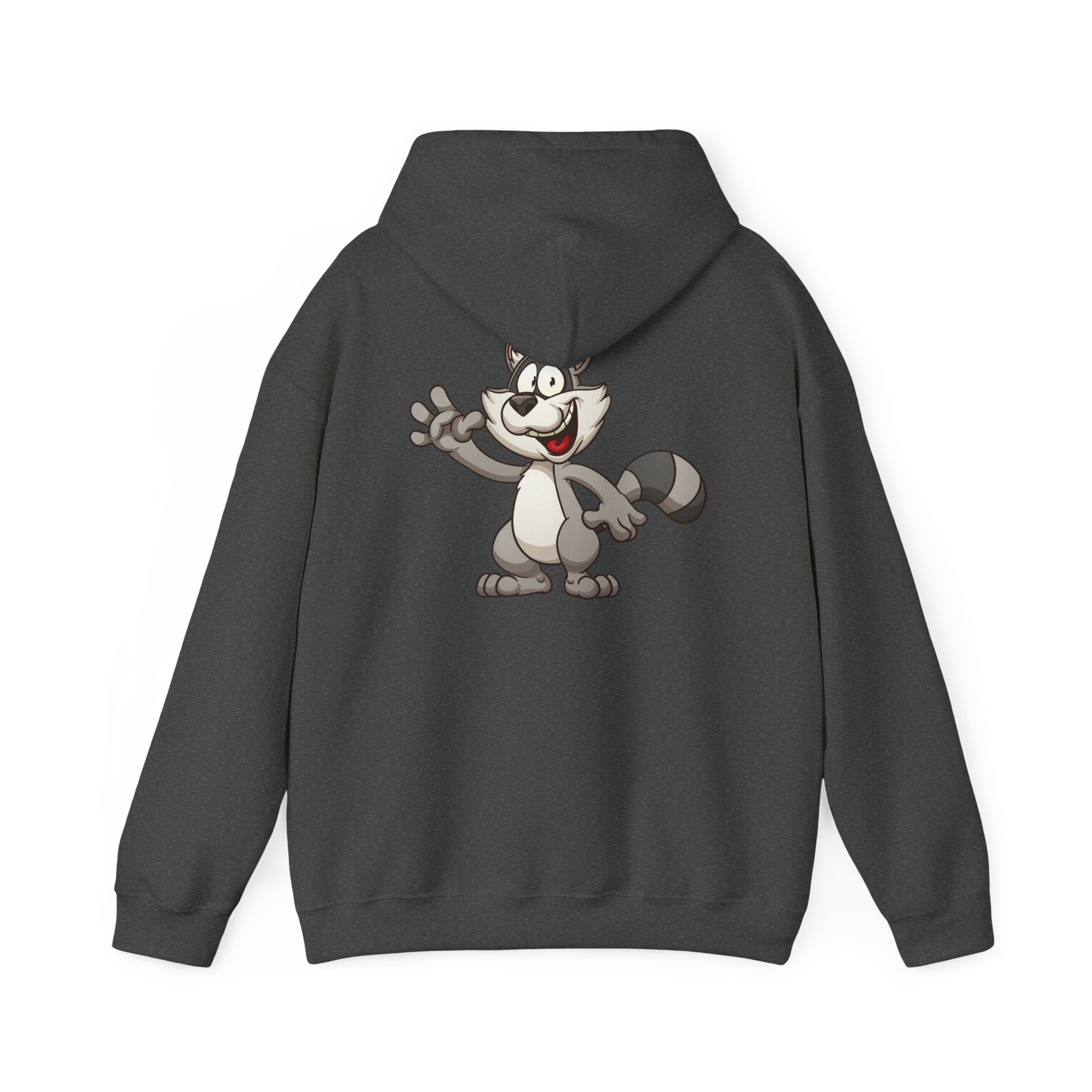 VIBES Graphic with Cartoon Raccoon Hoodie | Retro Cozy Sweatshirt