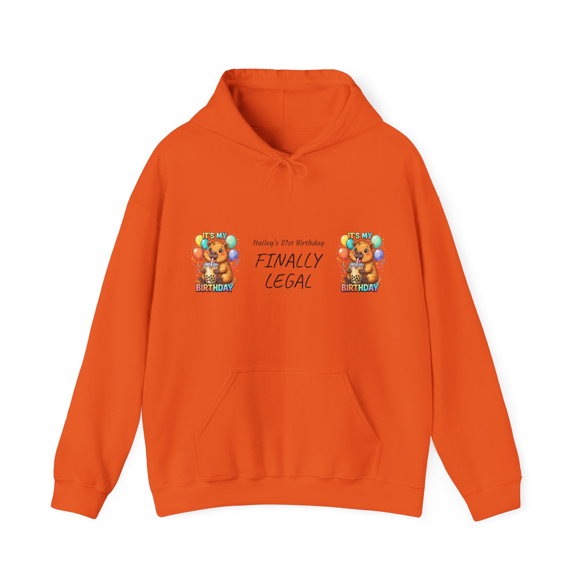 Finally Legal Bear Illustration Hoodie | 21st Birthday Sweatshirt